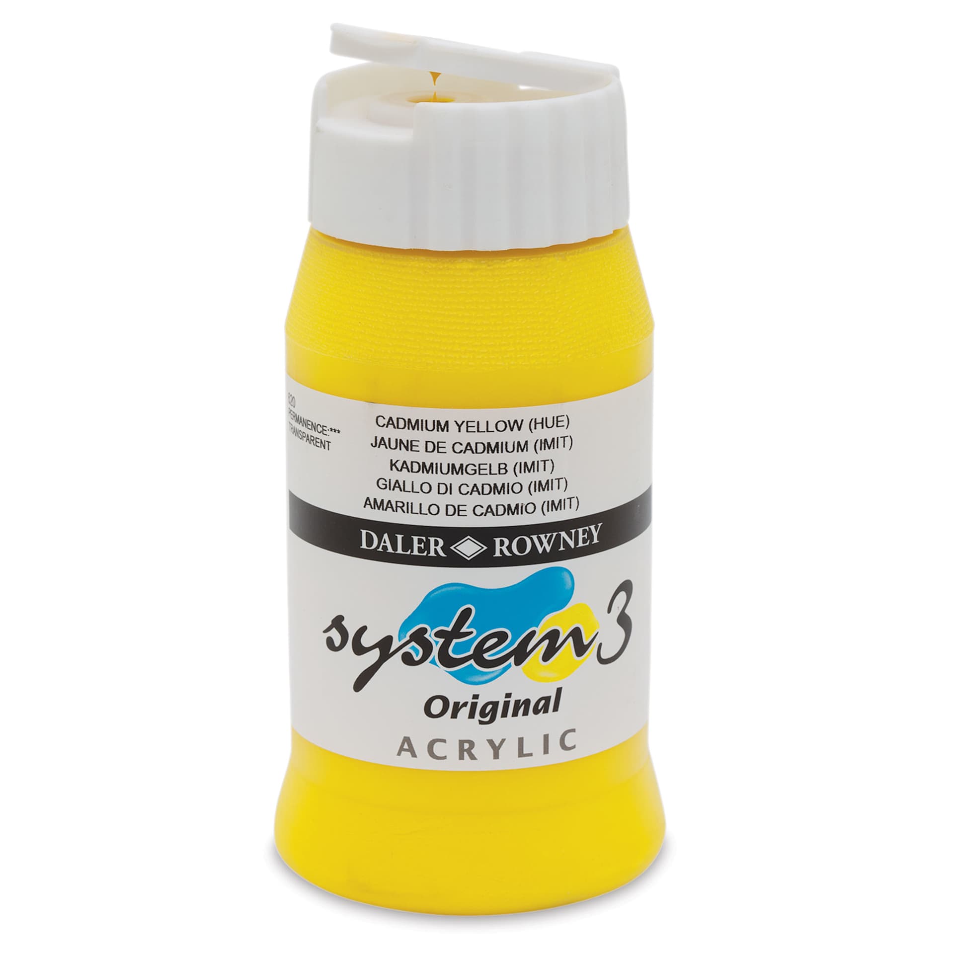 Daler-Rowney System3 Acrylic - Cadmium Yellow Hue, 500 ml bottle