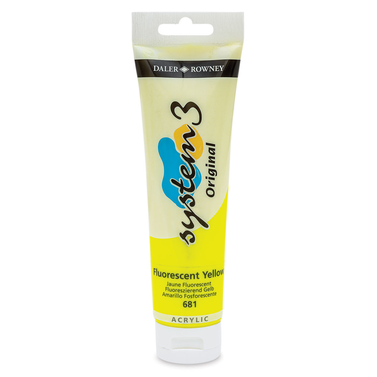Daler-Rowney System3 Acrylic - Fluorescent Yellow, 150 ml tube