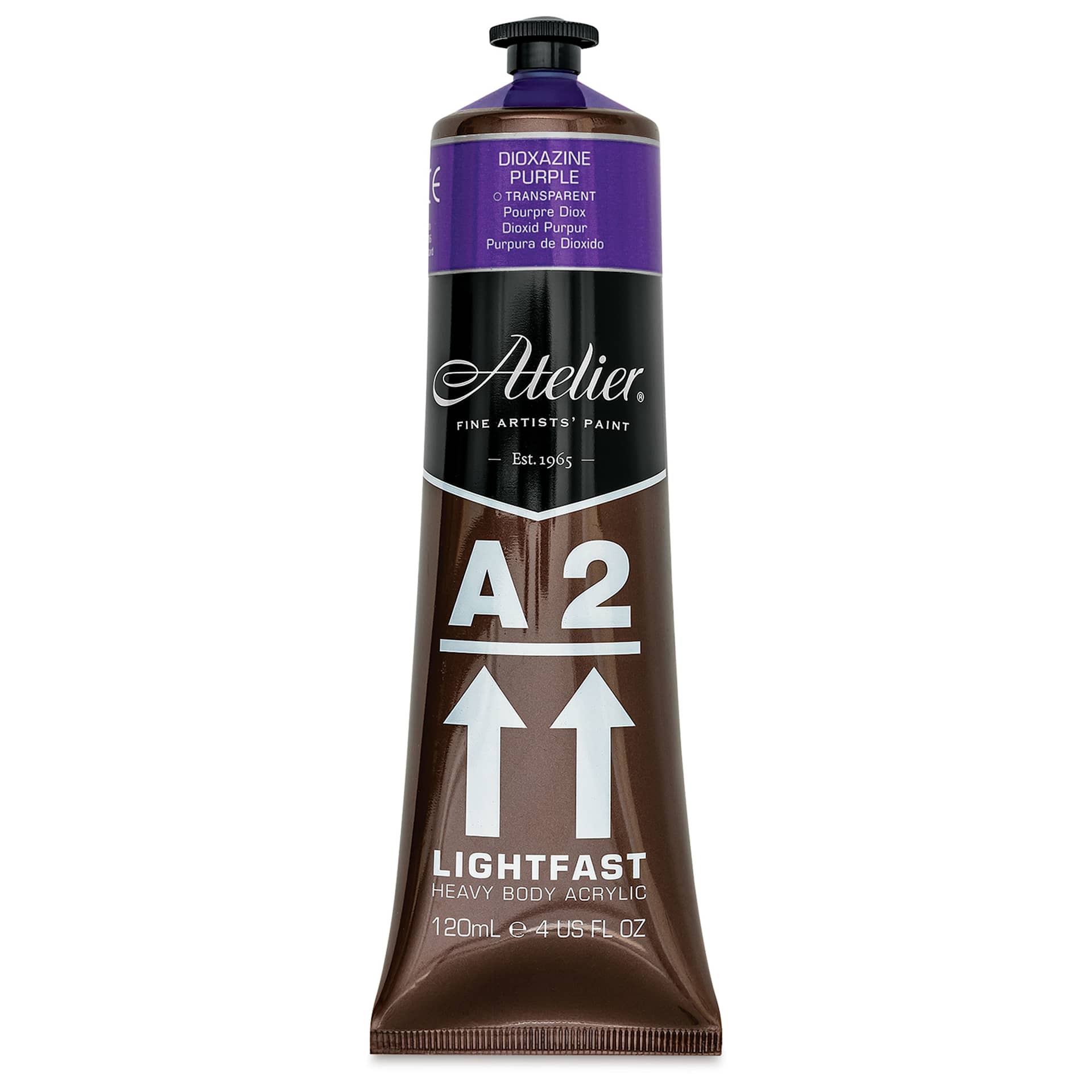 Chroma A2 Student Acrylics - Dioxazine Purple, 120 ml tube, front