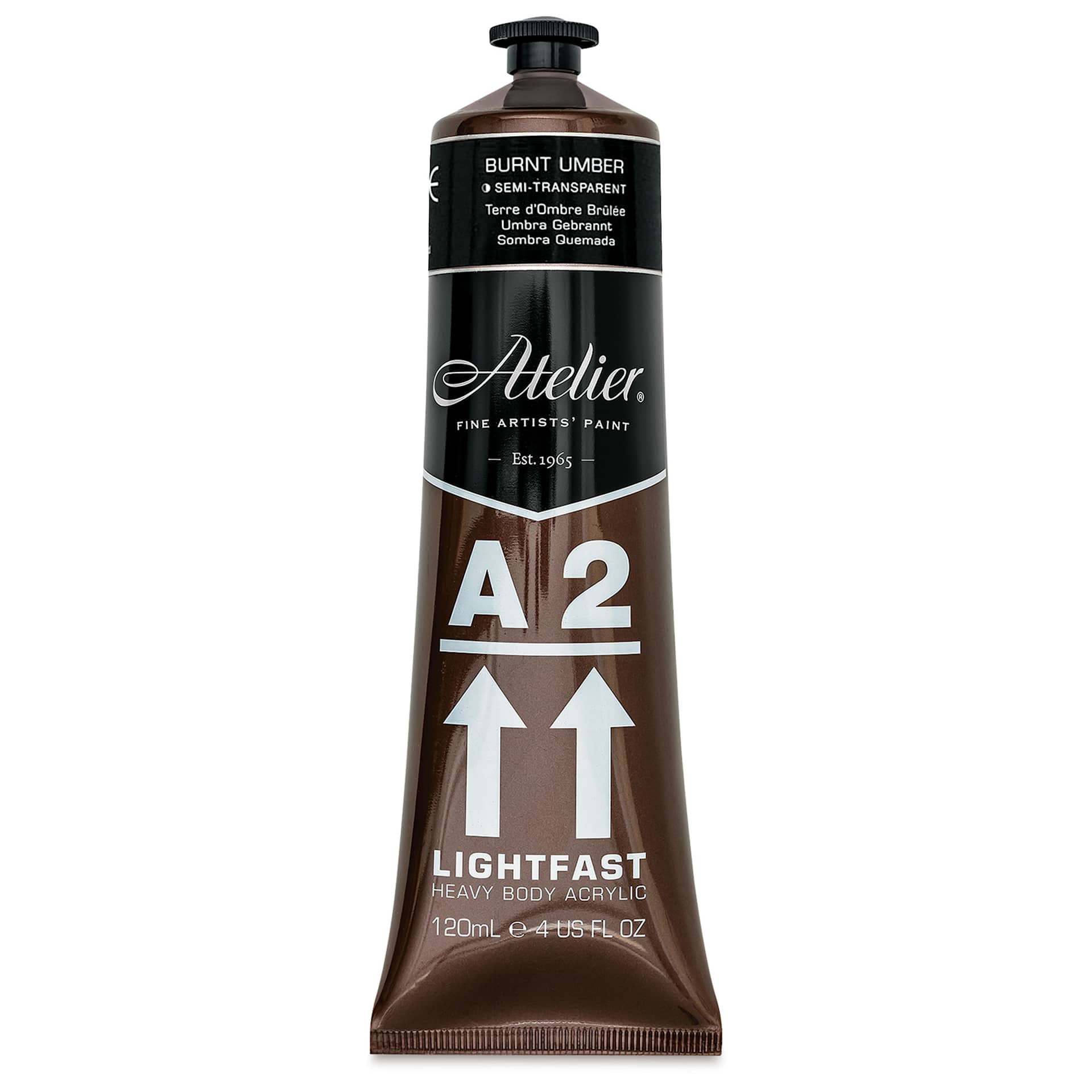 Chroma A2 Student Acrylics - Burnt Umber, 120 ml tube