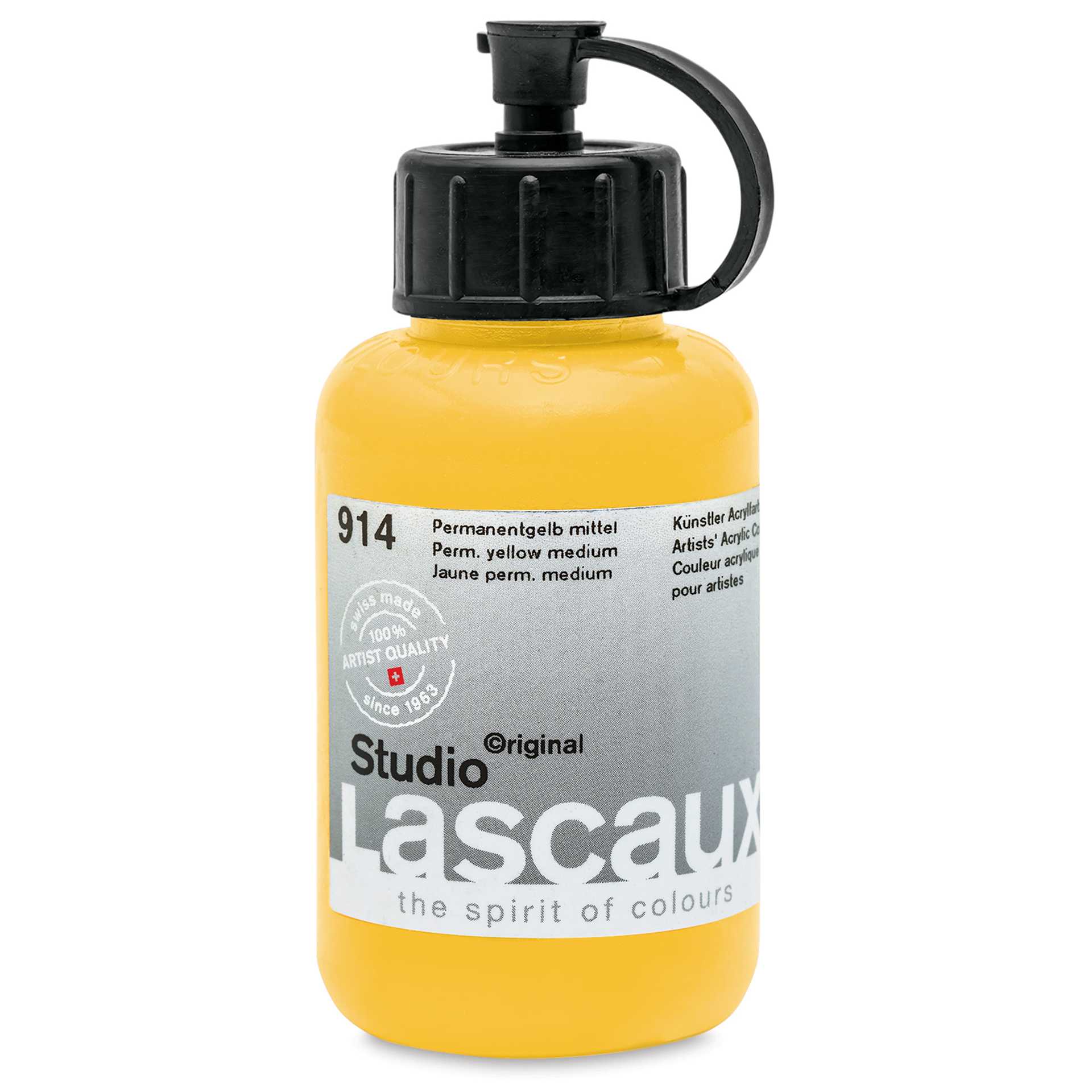 Lascaux Studio Acrylics - Permanent Yellow Medium, 85 ml bottle
