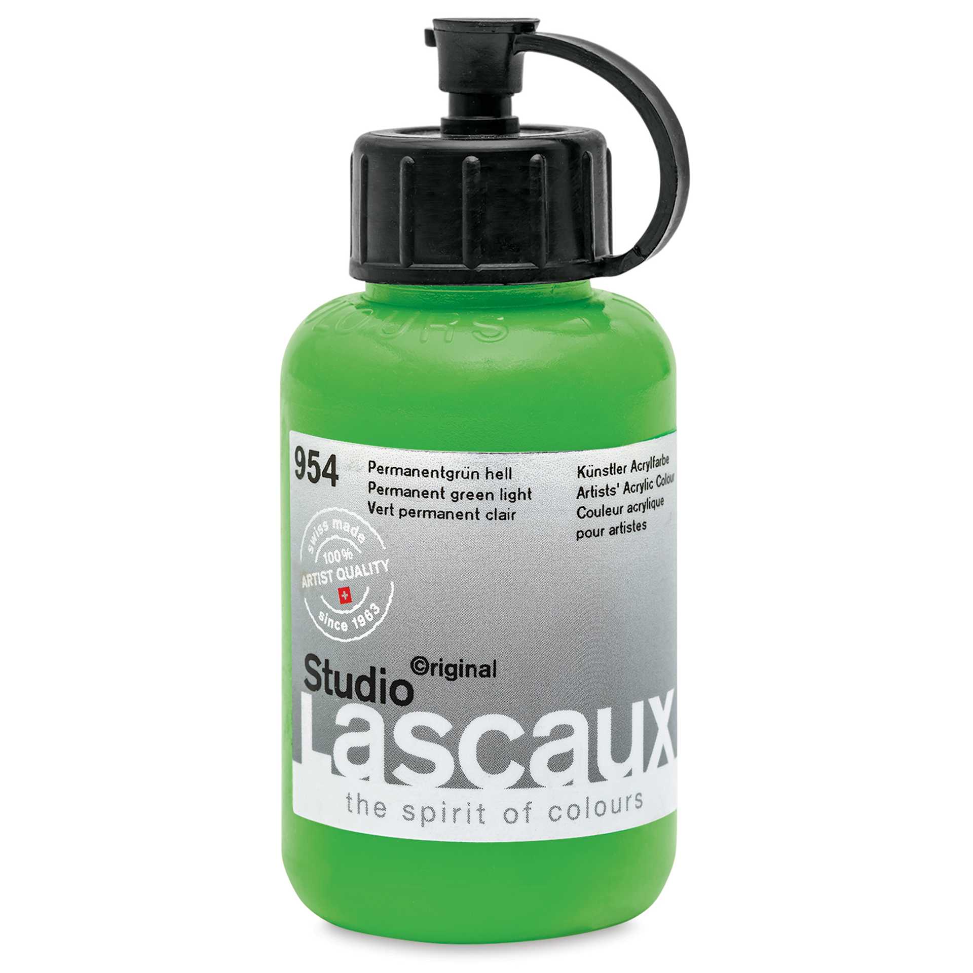 Lascaux Studio Acrylics - Permanent Green Light, 85 ml bottle