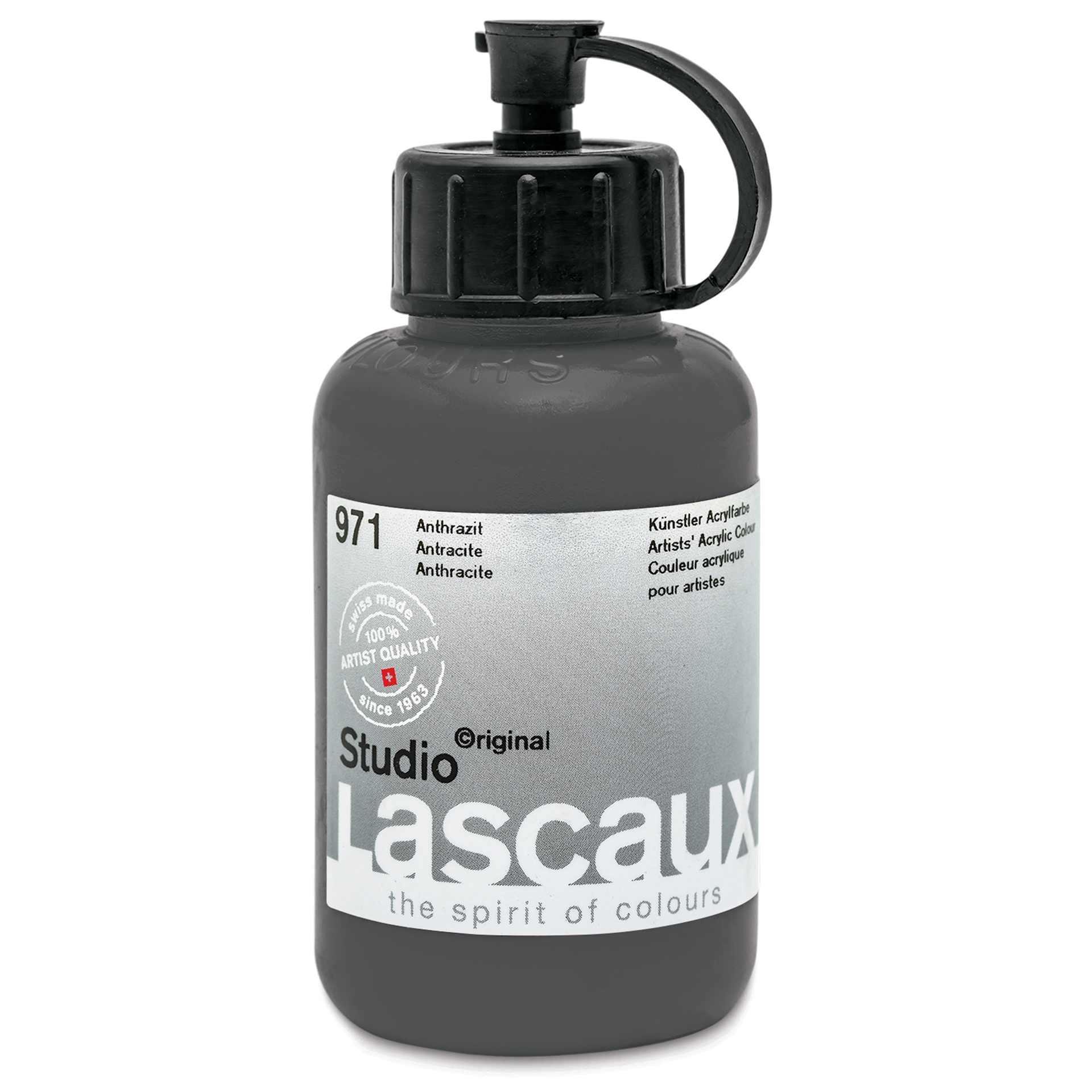 Lascaux Studio Acrylics - Anthracite, 85 ml bottle