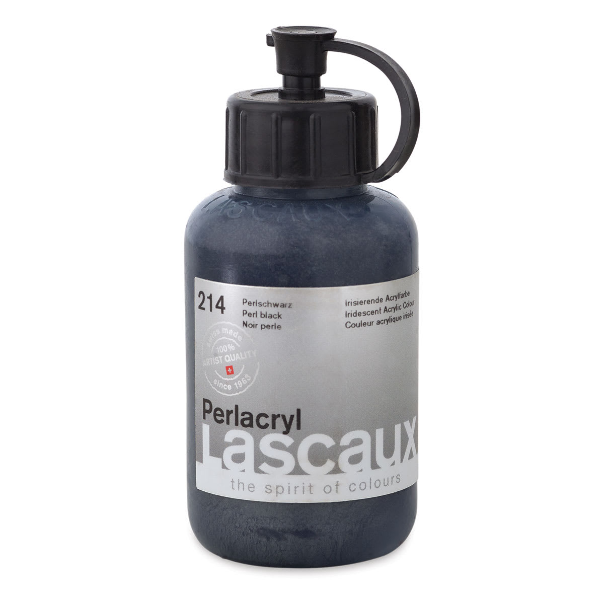 Lascaux Perlacryl Iridescent Acrylics - Pearl Black, 85 ml bottle