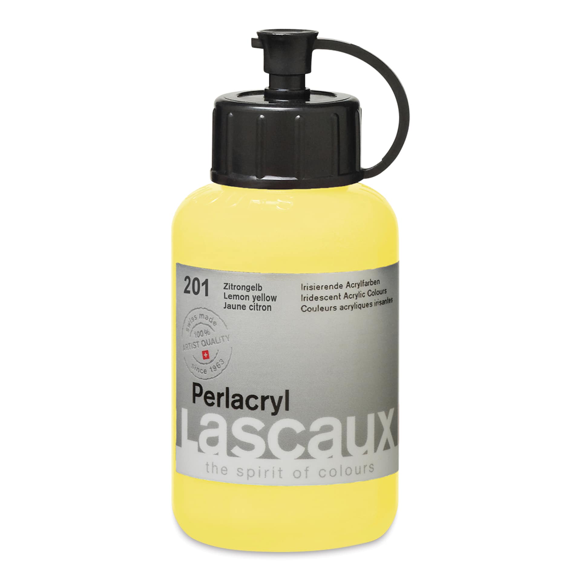 Lascaux Perlacryl Iridescent Acrylic - Lemon Yellow, 85 ml bottle