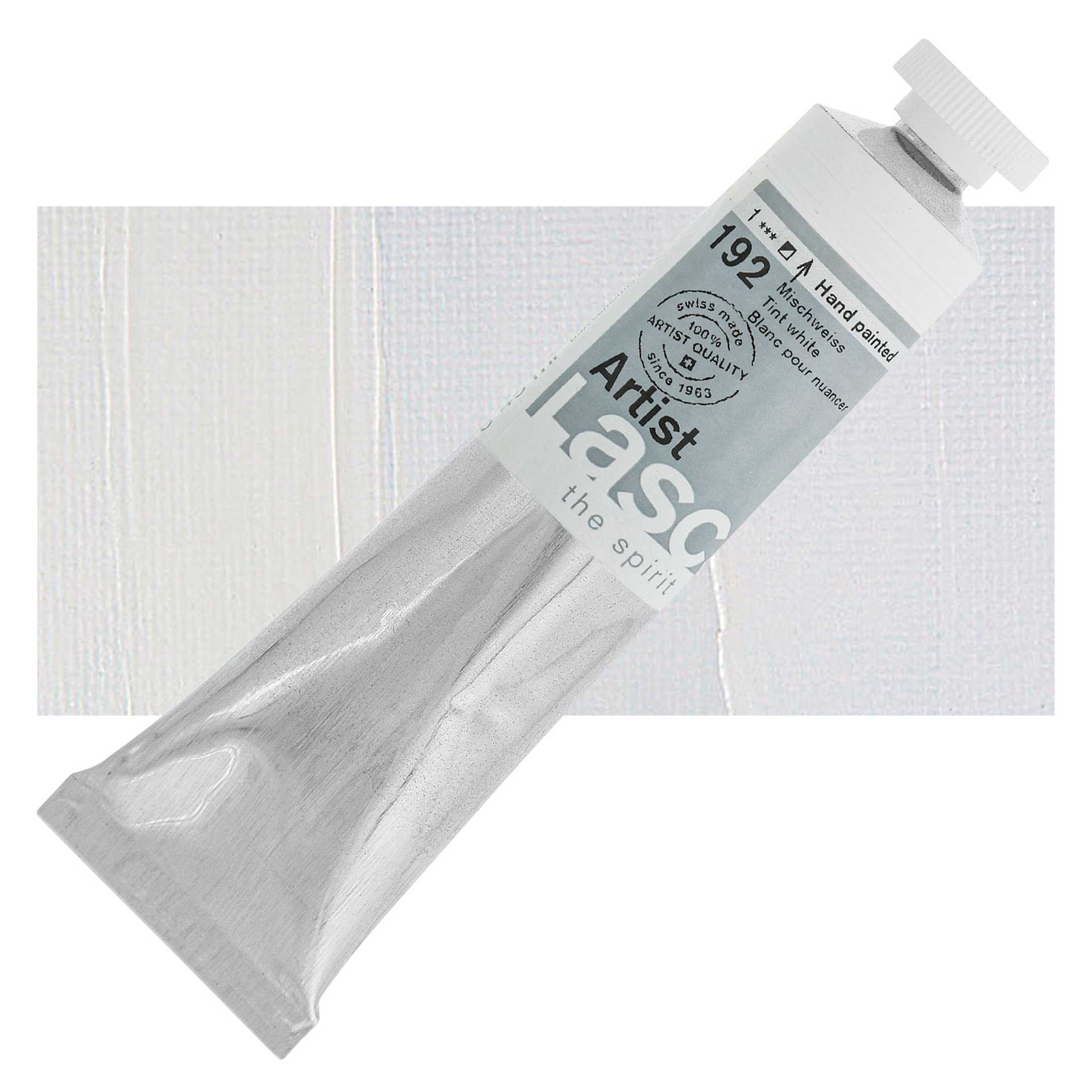 Lascaux Artist Acrylic - Tint White, 45 ml tube and swatch