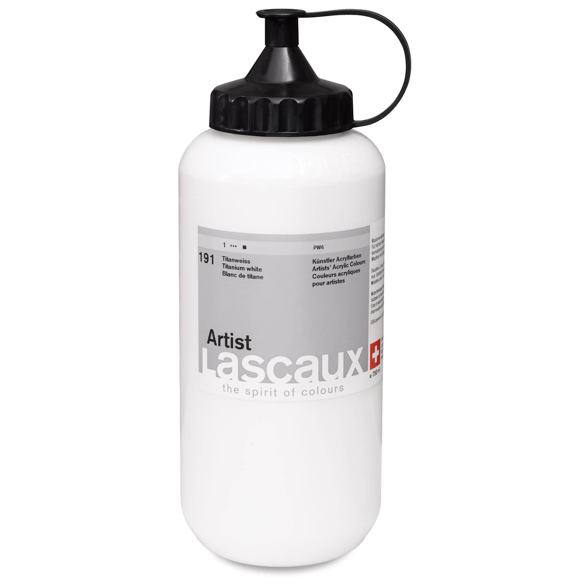 Lascaux Artist Acrylics - Titanium White, 750 ml bottle