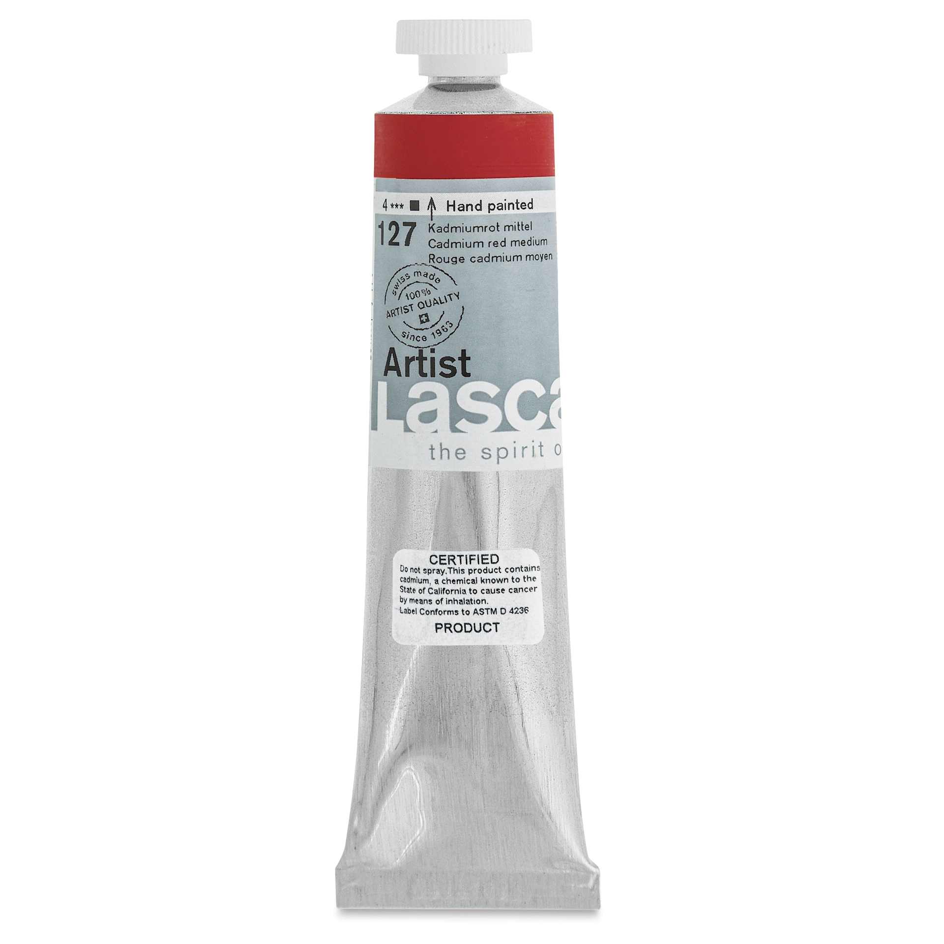 Lascaux Artist Acrylics - Cadmium Red Medium, 45 ml tube
