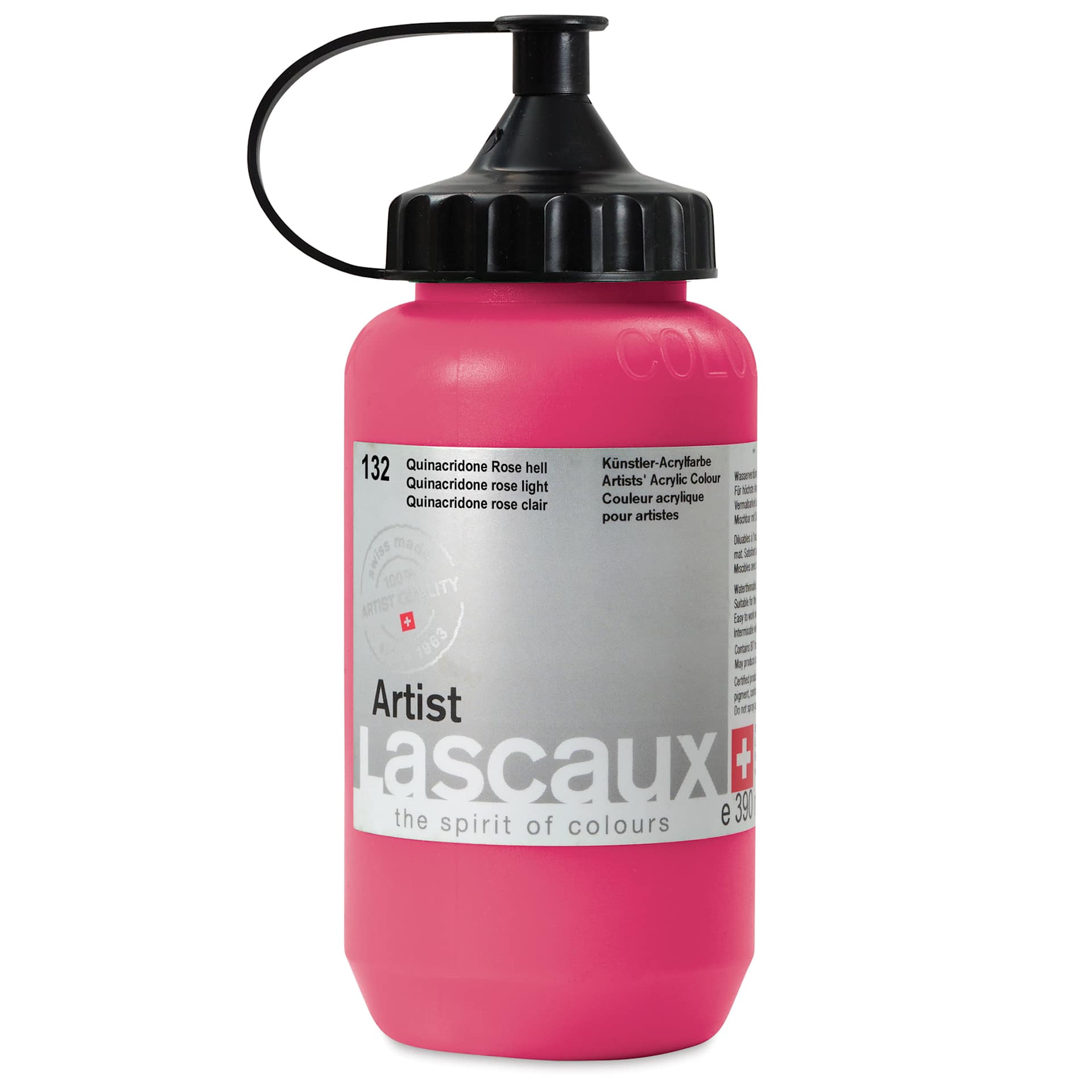 Lascaux Artist Acrylics - Quinacridone Rose Light, 390 ml Tube