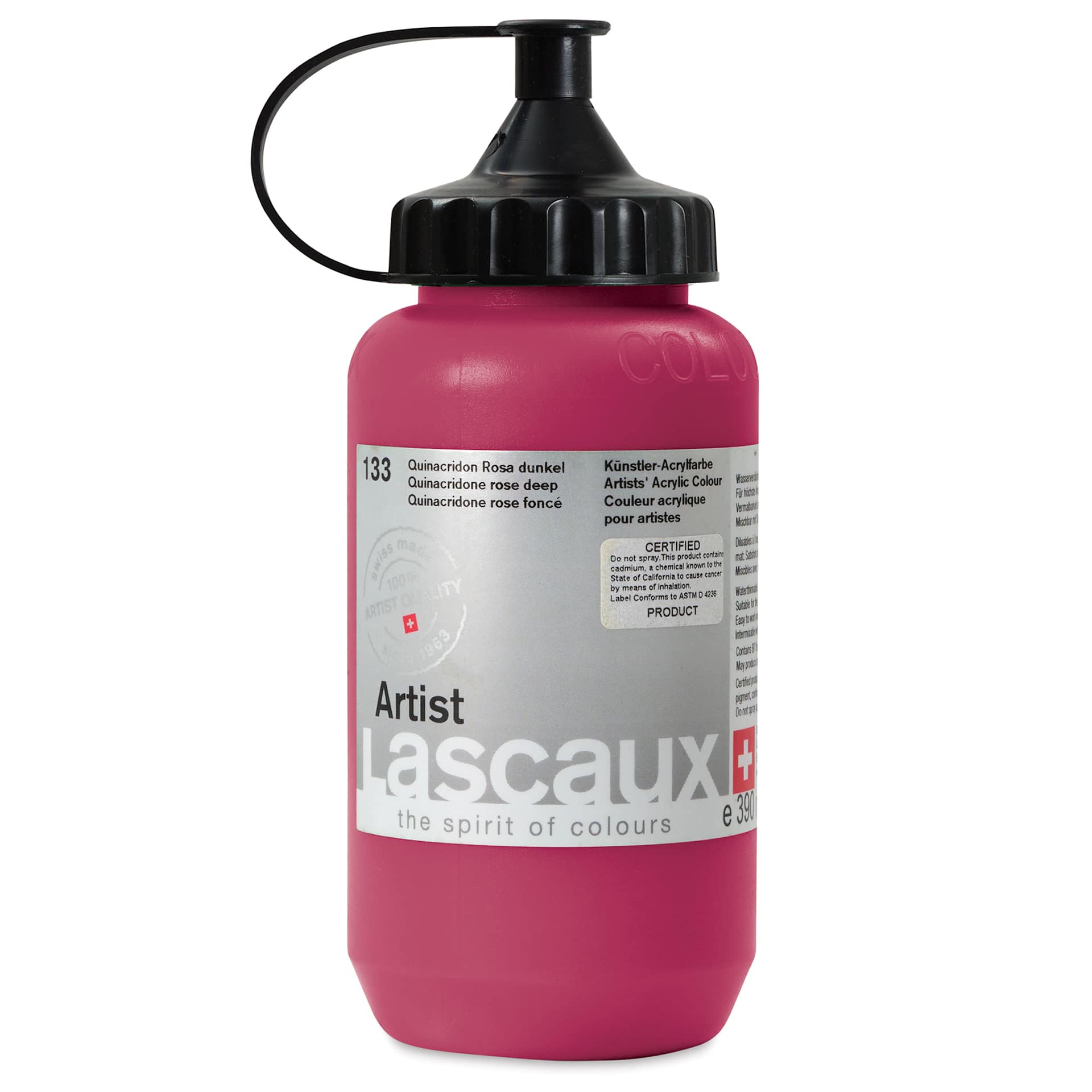 Lascaux Artist Acrylics - Quinacridone Rose Deep, 390 ml Tube