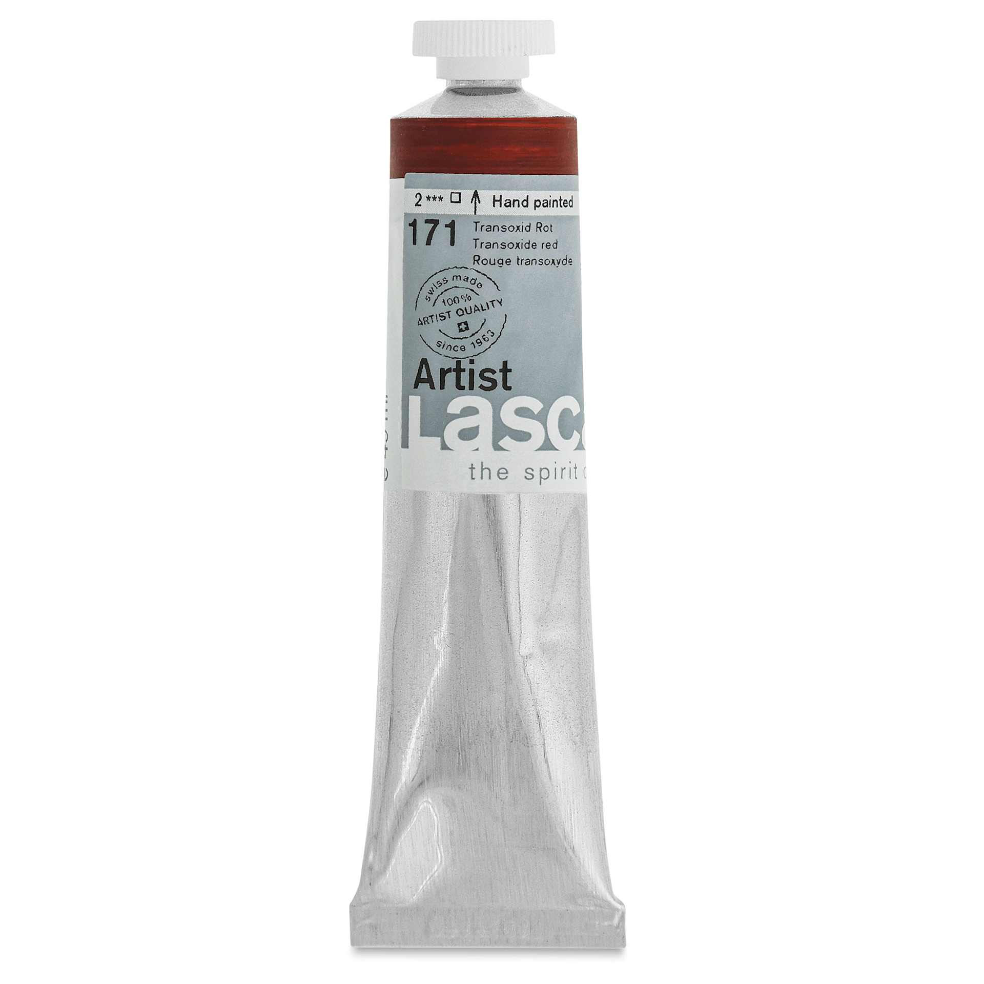Lascaux Artist Acrylics - Transoxide Red, 45 ml tube