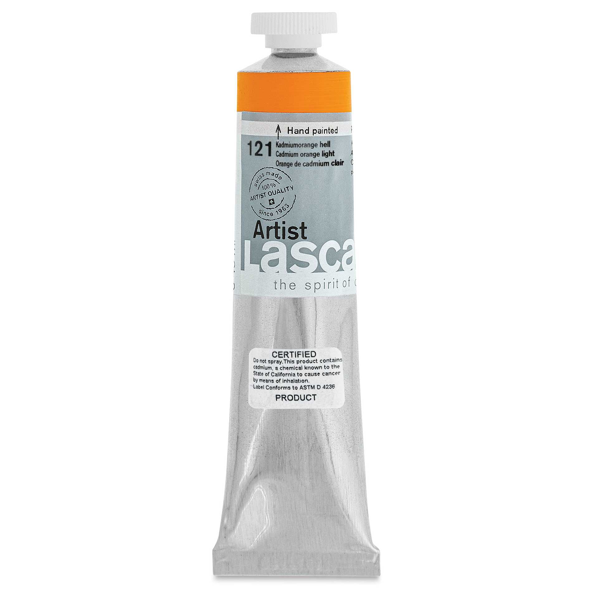 Lascaux Artist Acrylics - Cadmium Orange Light, 45 ml tube