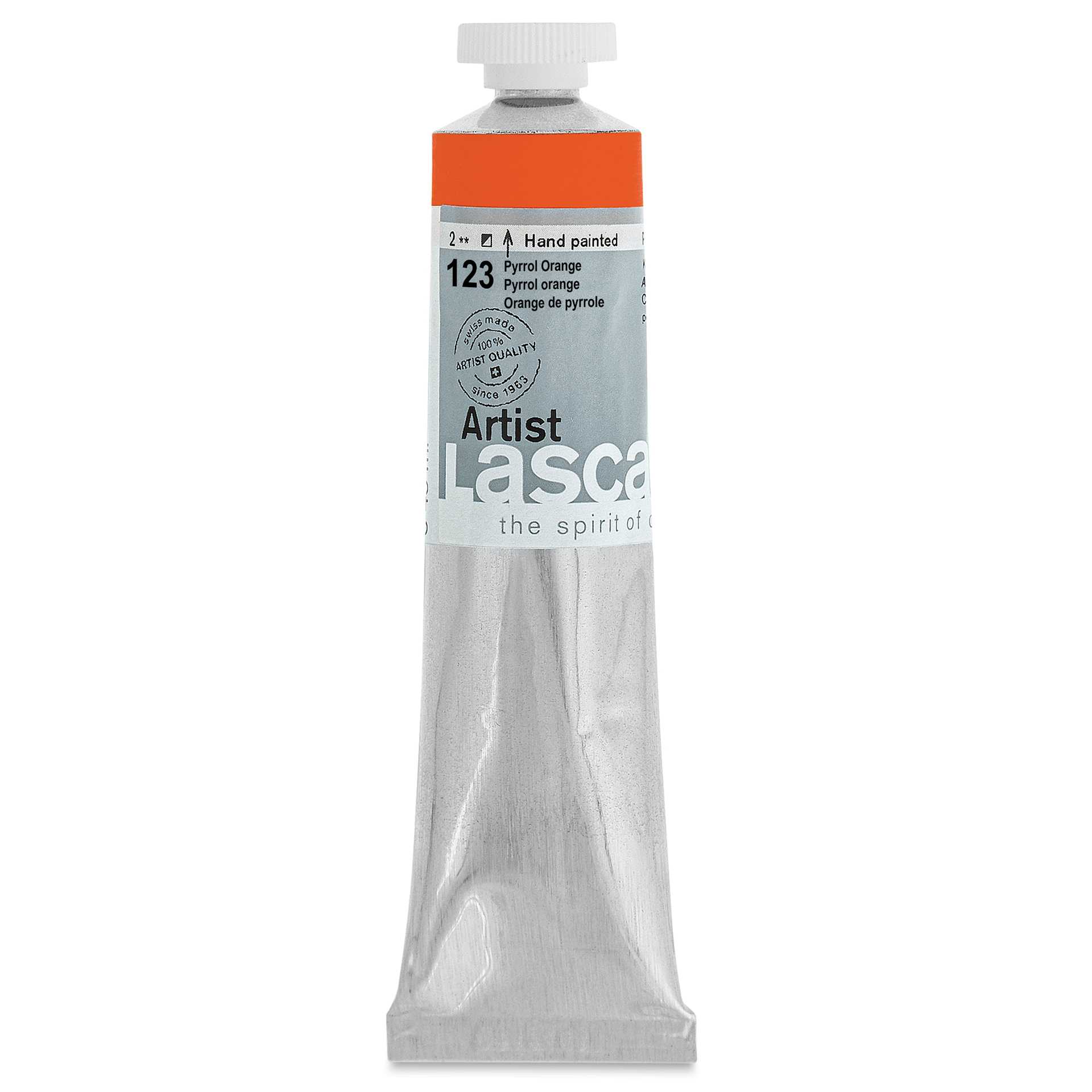 Lascaux Artist Acrylics - Pyrrole Orange, 45 ml tube
