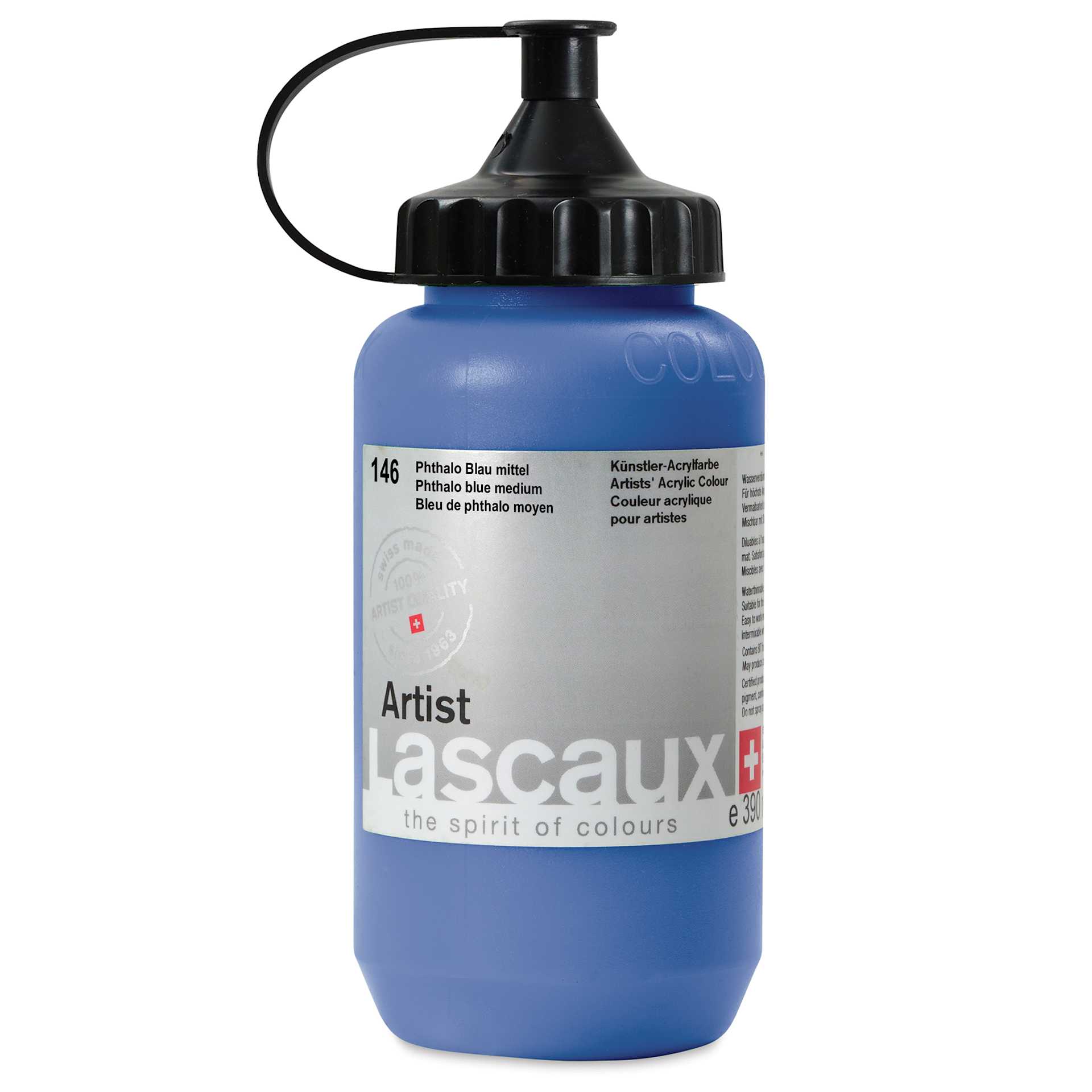 Lascaux Artist Acrylics - Phthalo Blue Medium, 390 ml Tube