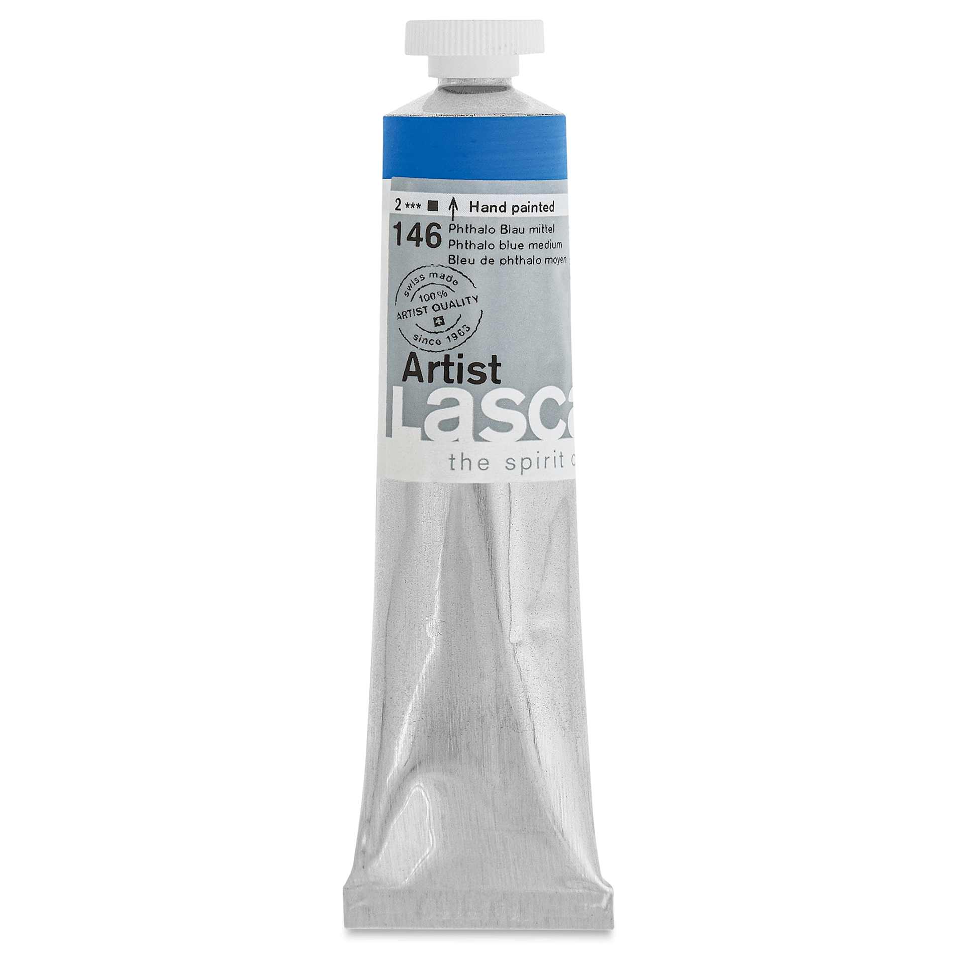 Lascaux Artist Acrylics - Phthalo Blue Medium, 45 ml tube