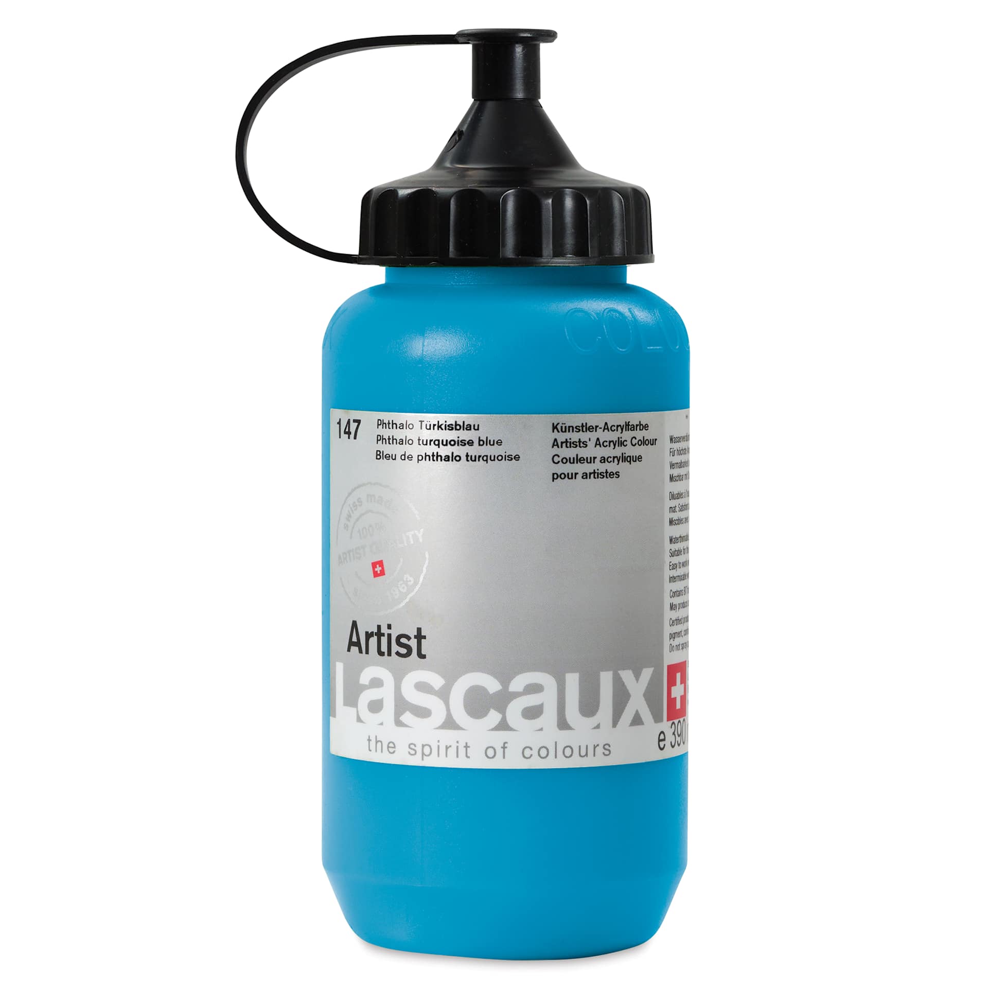 Lascaux Artist Acrylics - Phthalo Turquoise Blue, 390 ml Tube
