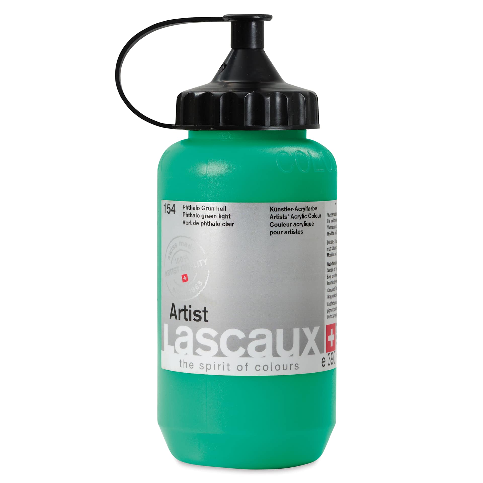 Lascaux Artist Acrylics - Phthalo Green Light, 390 ml Bottle