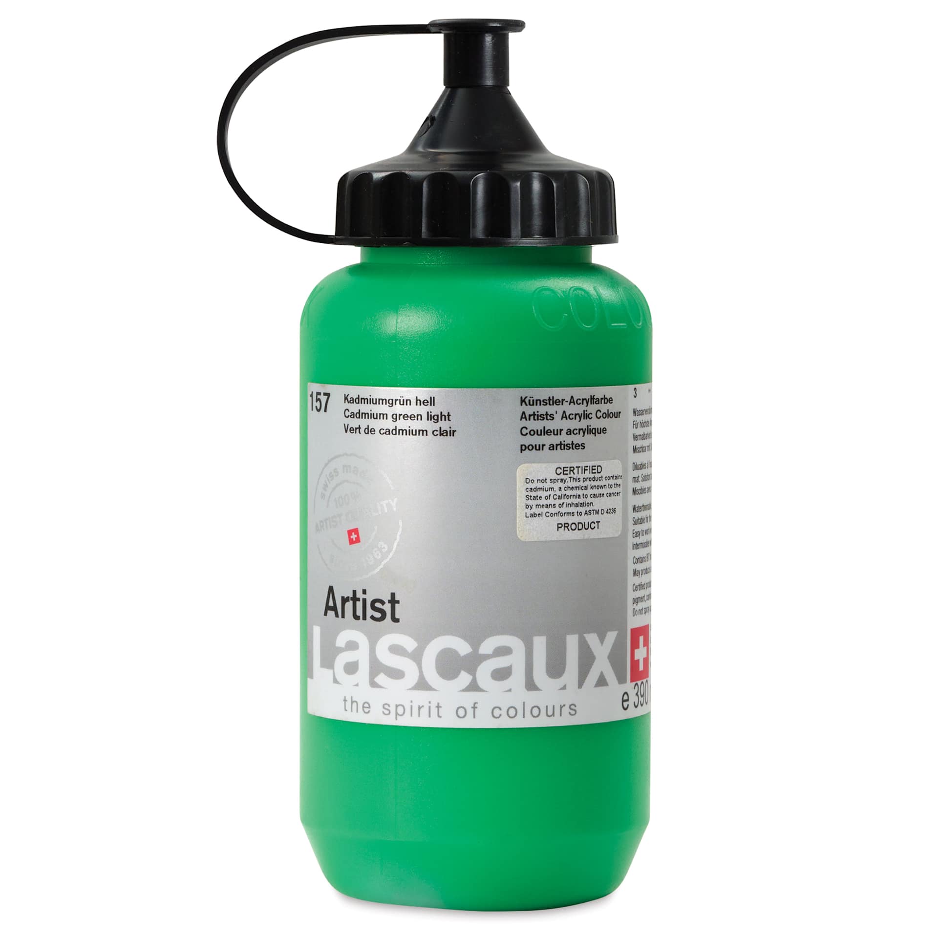 Lascaux Artist Acrylics - Cadmium Green Light, 390 ml Tube