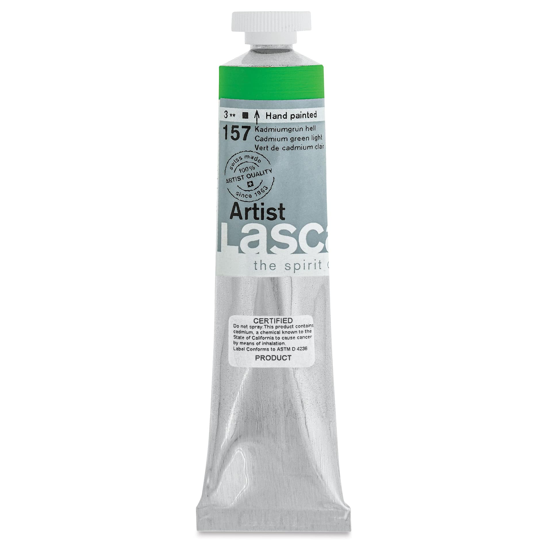 Lascaux Artist Acrylics - Cadmium Green Light, 45 ml tube