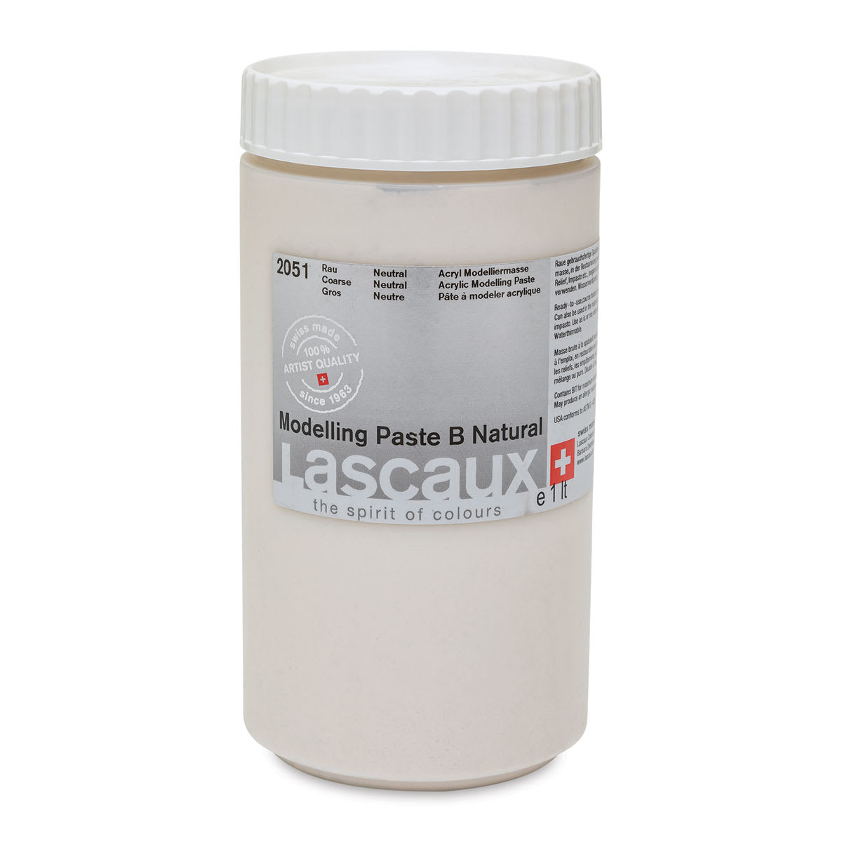Lascaux Modeling Paste B - Natural, Rough, 1 liter jar