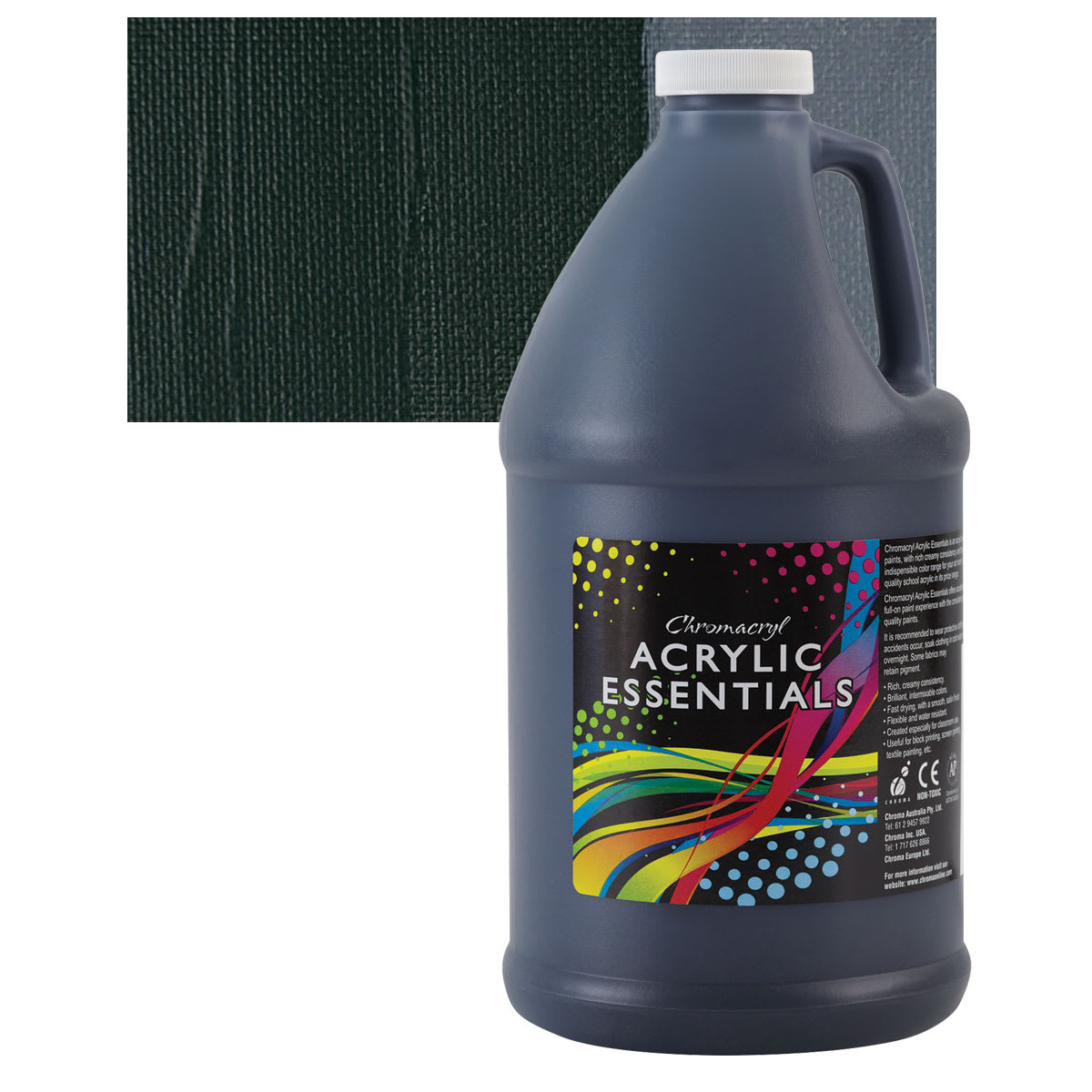 Chromacryl Acrylic Essentials - Black, 2 L and swatch