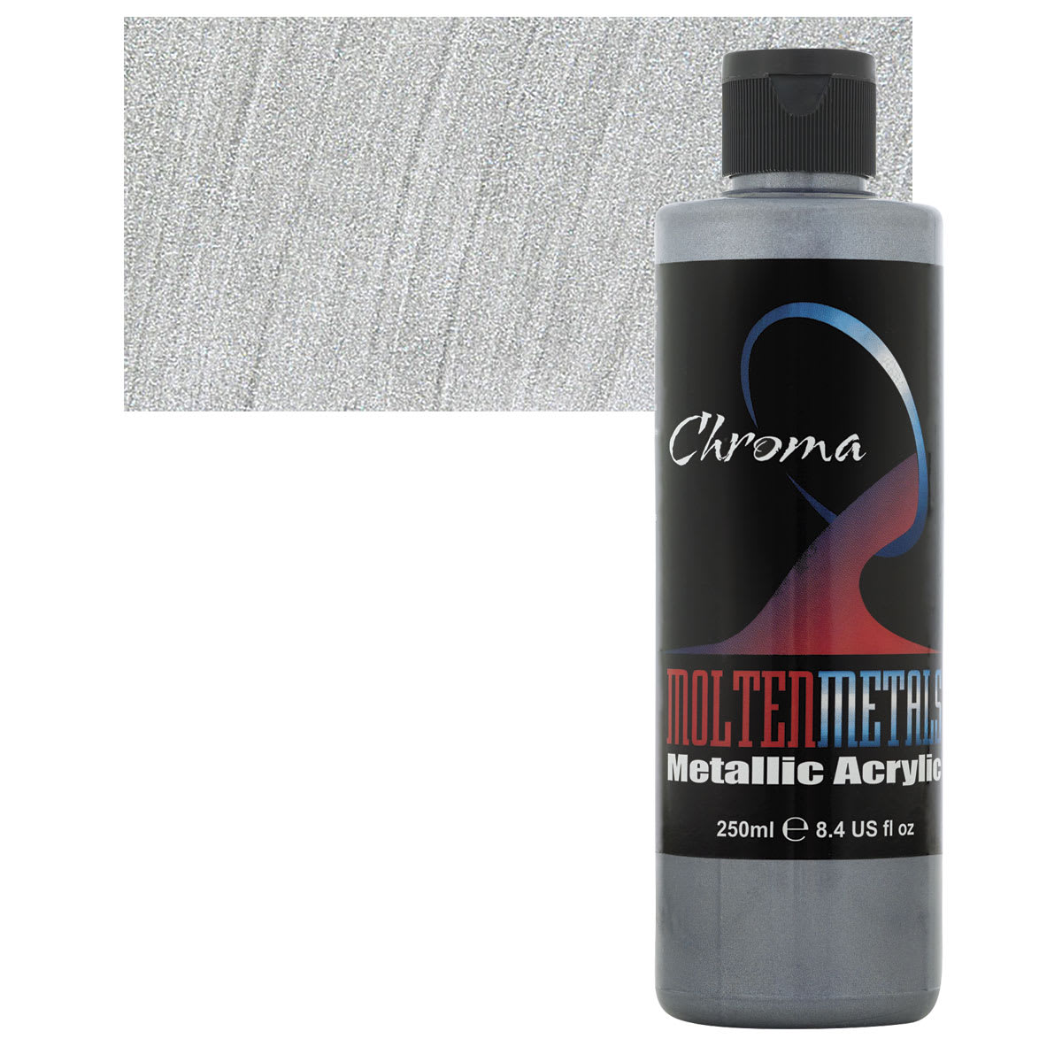 Chroma Molten Metals Acrylic - Purgare Silver and swatch