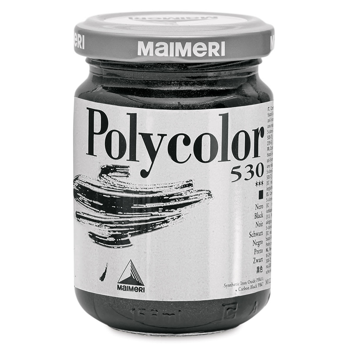 Maimeri Polycolor Vinyl Paints - Black, 140 ml Jar