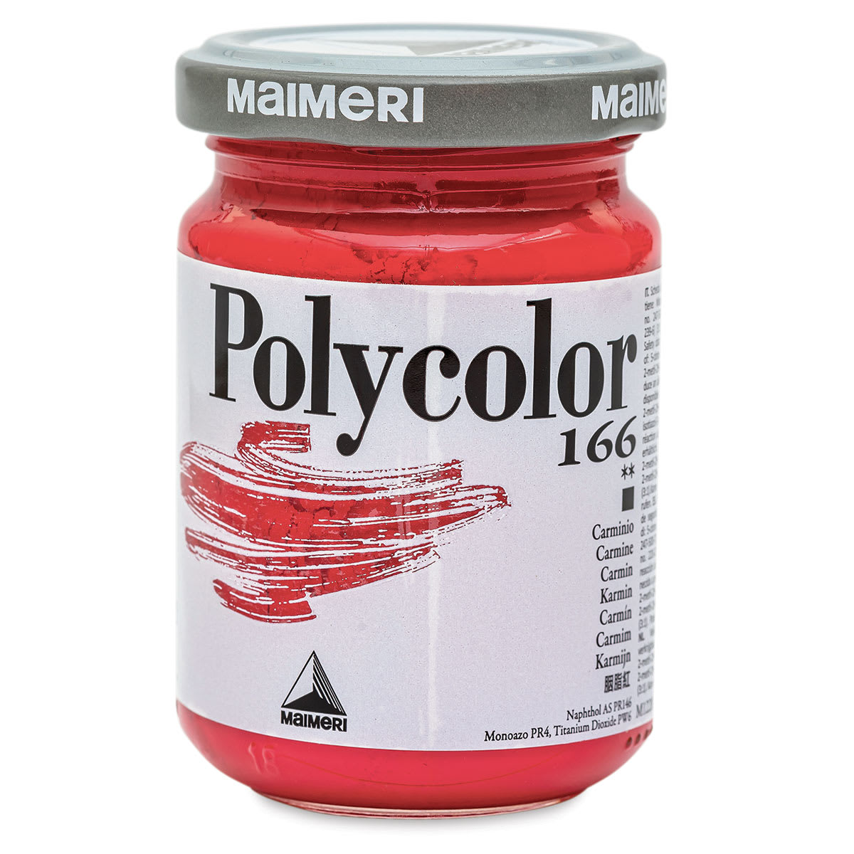 Maimeri Polycolor Vinyl Paints - Carmine, 140 ml Jar