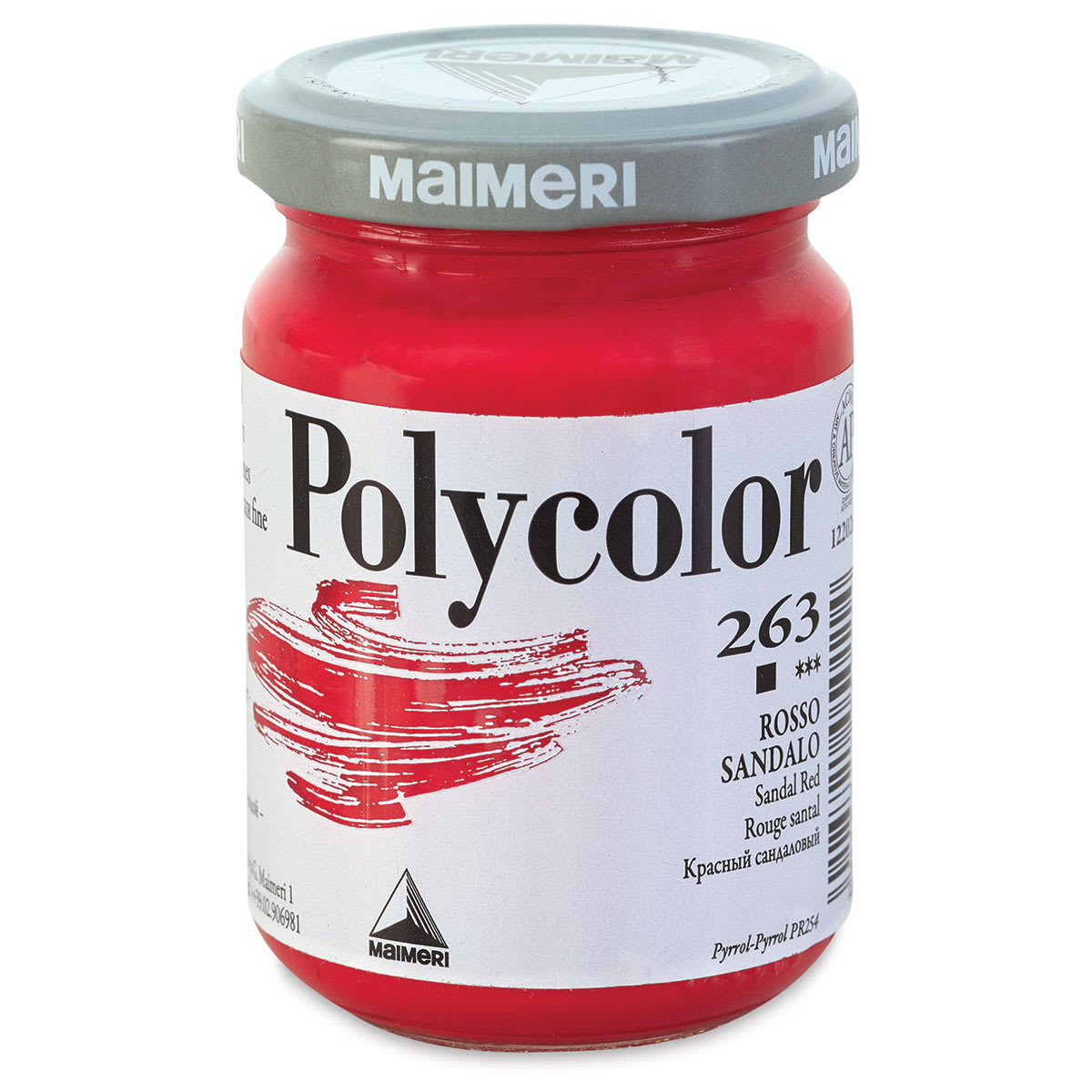 Maimeri Polycolor Vinyl Paint - Sandal Red, 140 ml, Jar