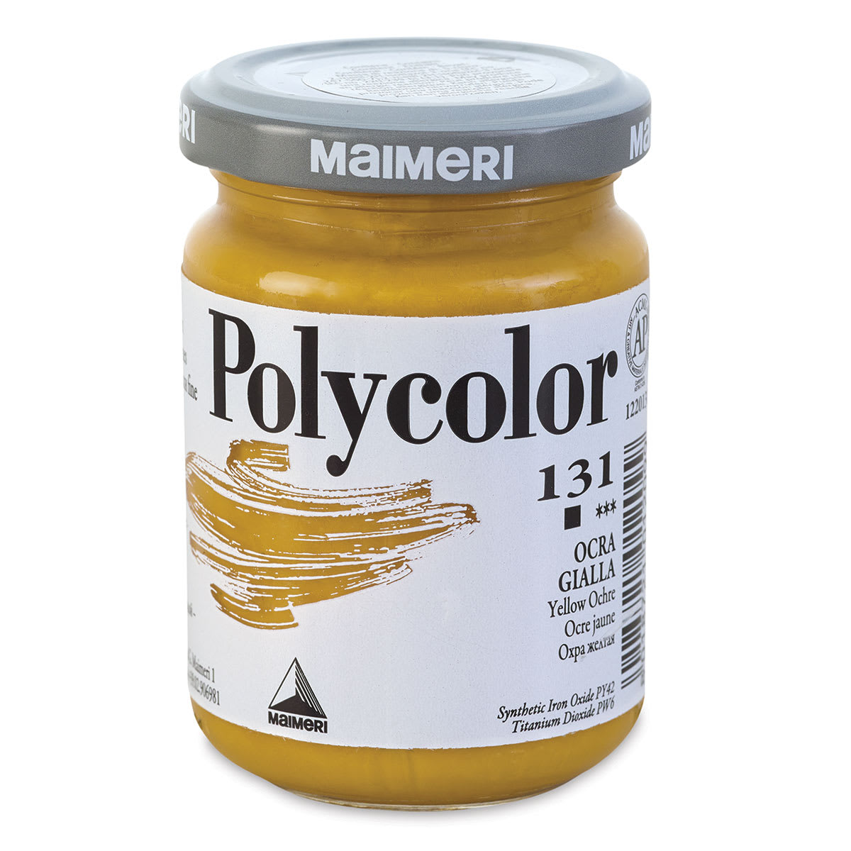 Maimeri Polycolor Vinyl Paints - Yellow Ochre, 140 ml Jar
