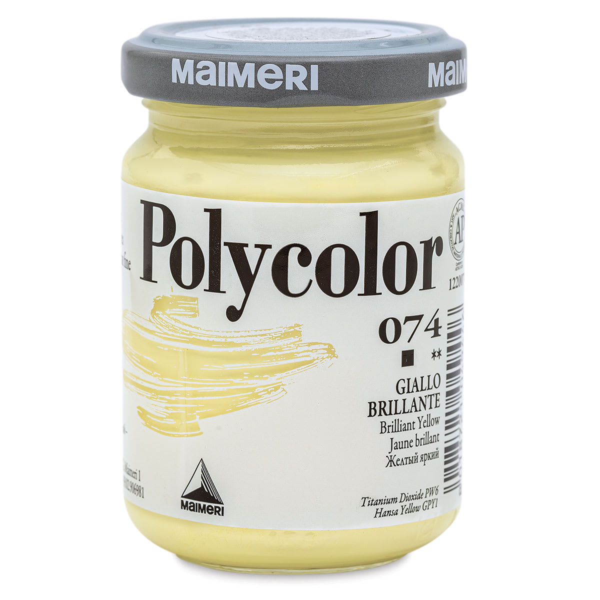 Maimeri Polycolor Vinyl Paints - Brilliant Yellow, 140 ml jar