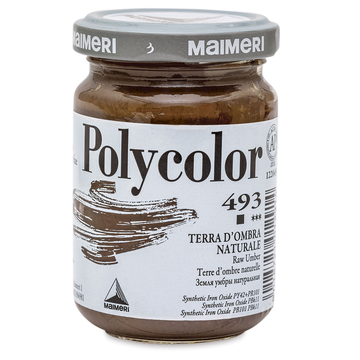 Maimeri Polycolor Vinyl Paints - Raw Umber, 140 ml jar