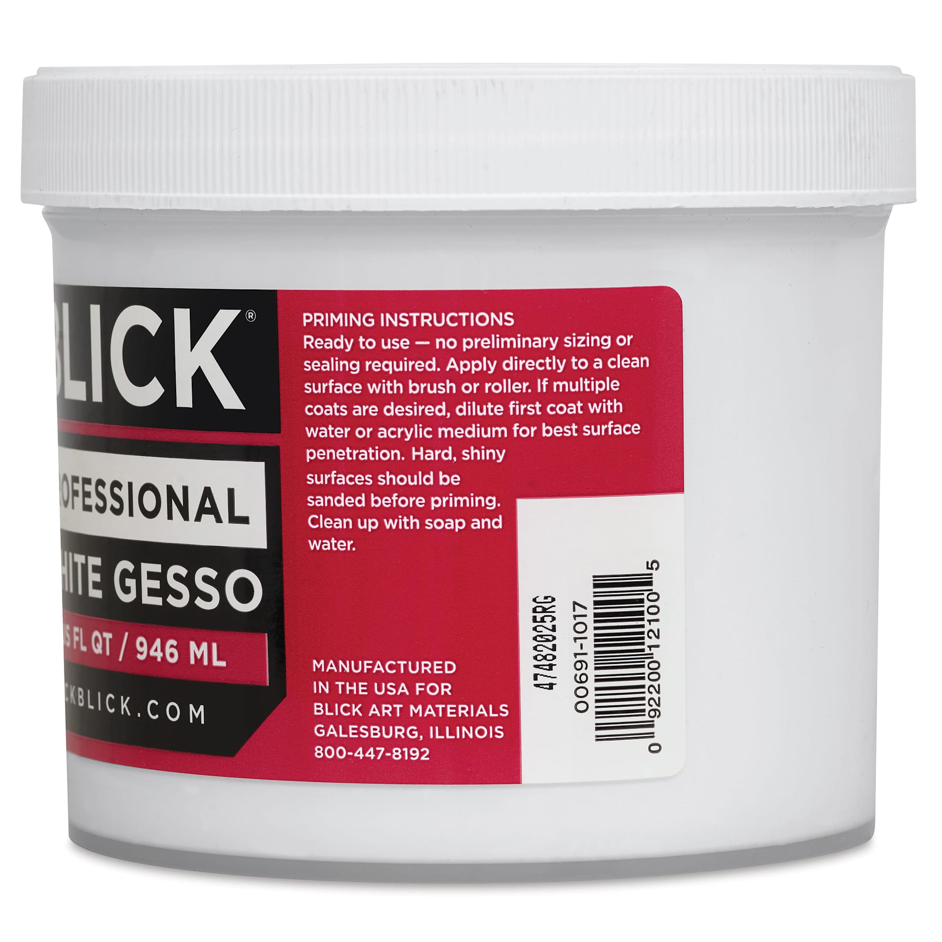 Blick Artists Acrylic Gesso - Professional White, Quart