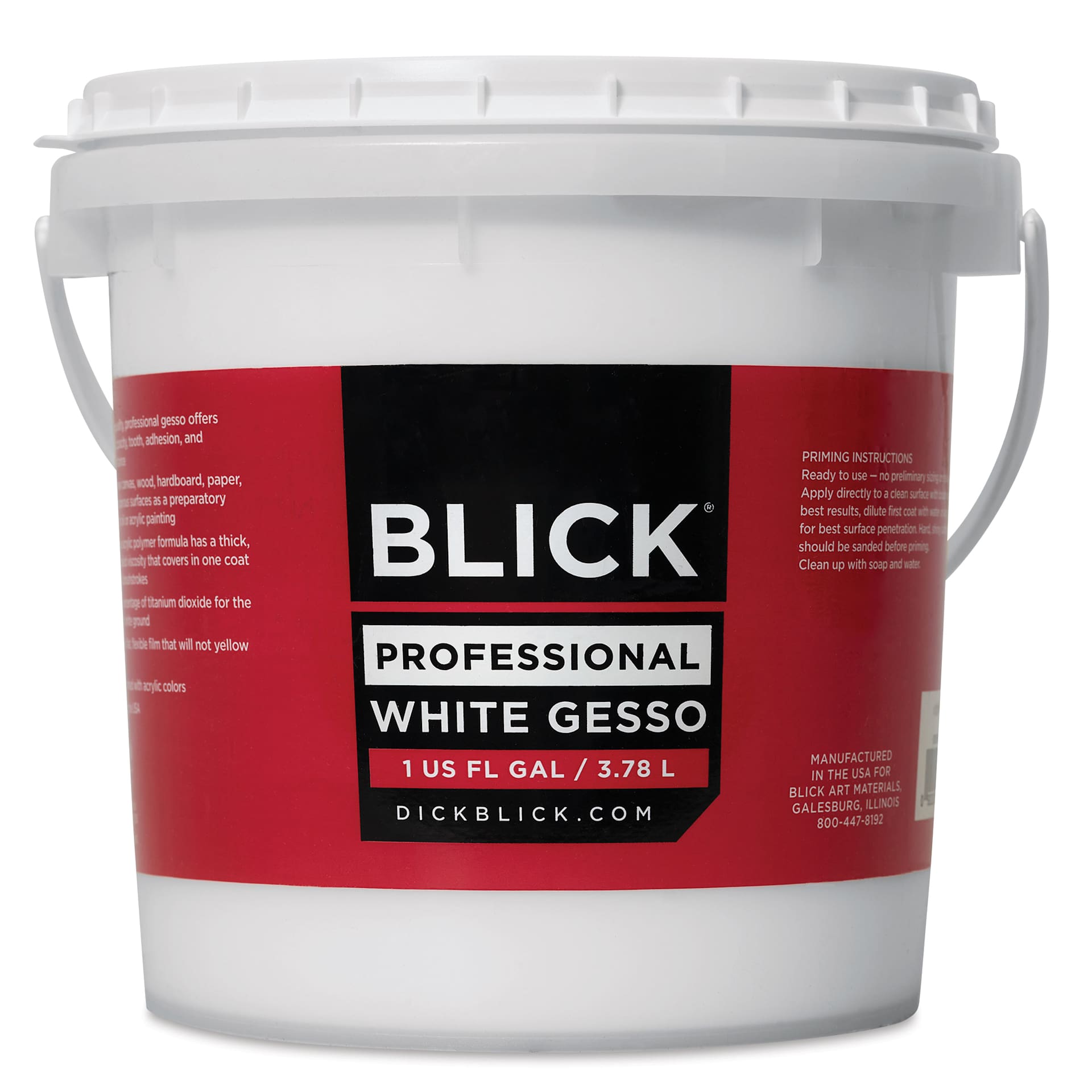 Blick Artists Acrylic Gesso - Professional White, Gallon tub