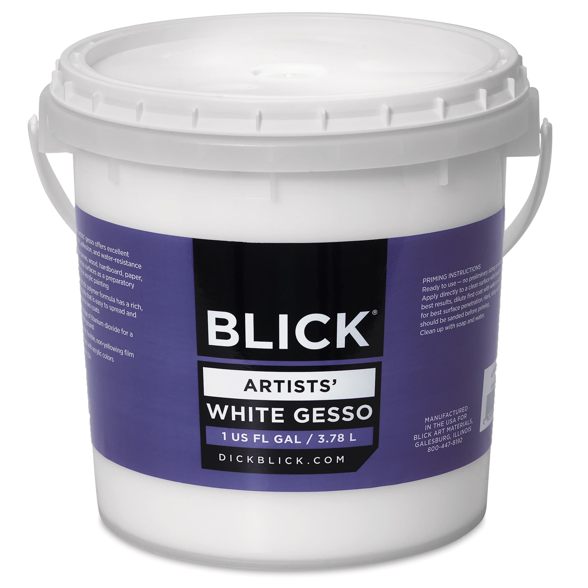 Blick Artists Acrylic Gesso - White, Gallon tub, view of lid