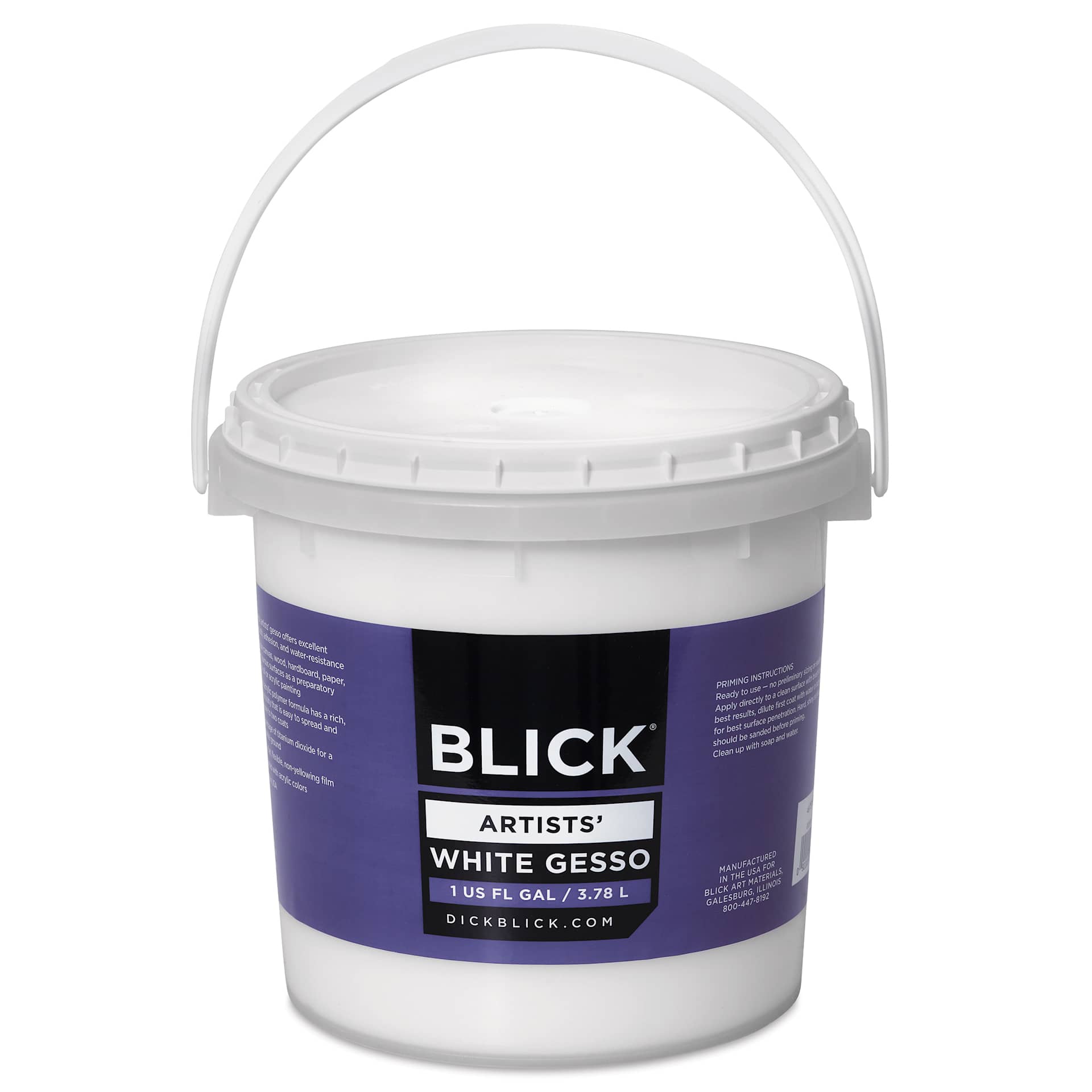 Blick Artists Acrylic Gesso - White, Gallon tub, handle up