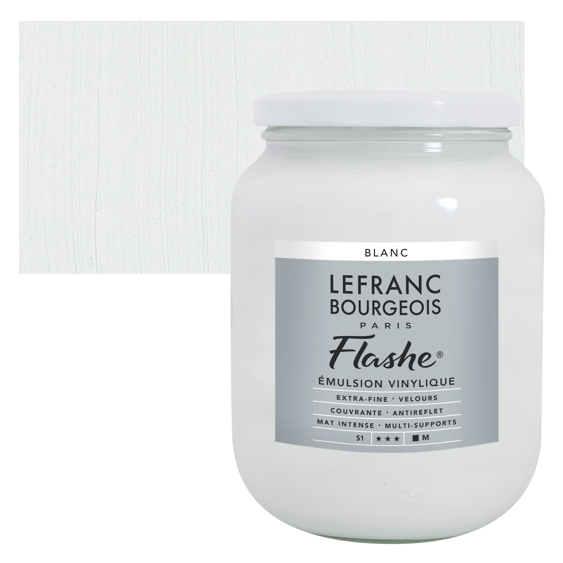Lefranc & Bourgeois Flashe Vinyl Paint - White, 750 ml and swatch Lefranc & Bourgeois Flashe Vinyl Paint - White, 750 ml and swatch