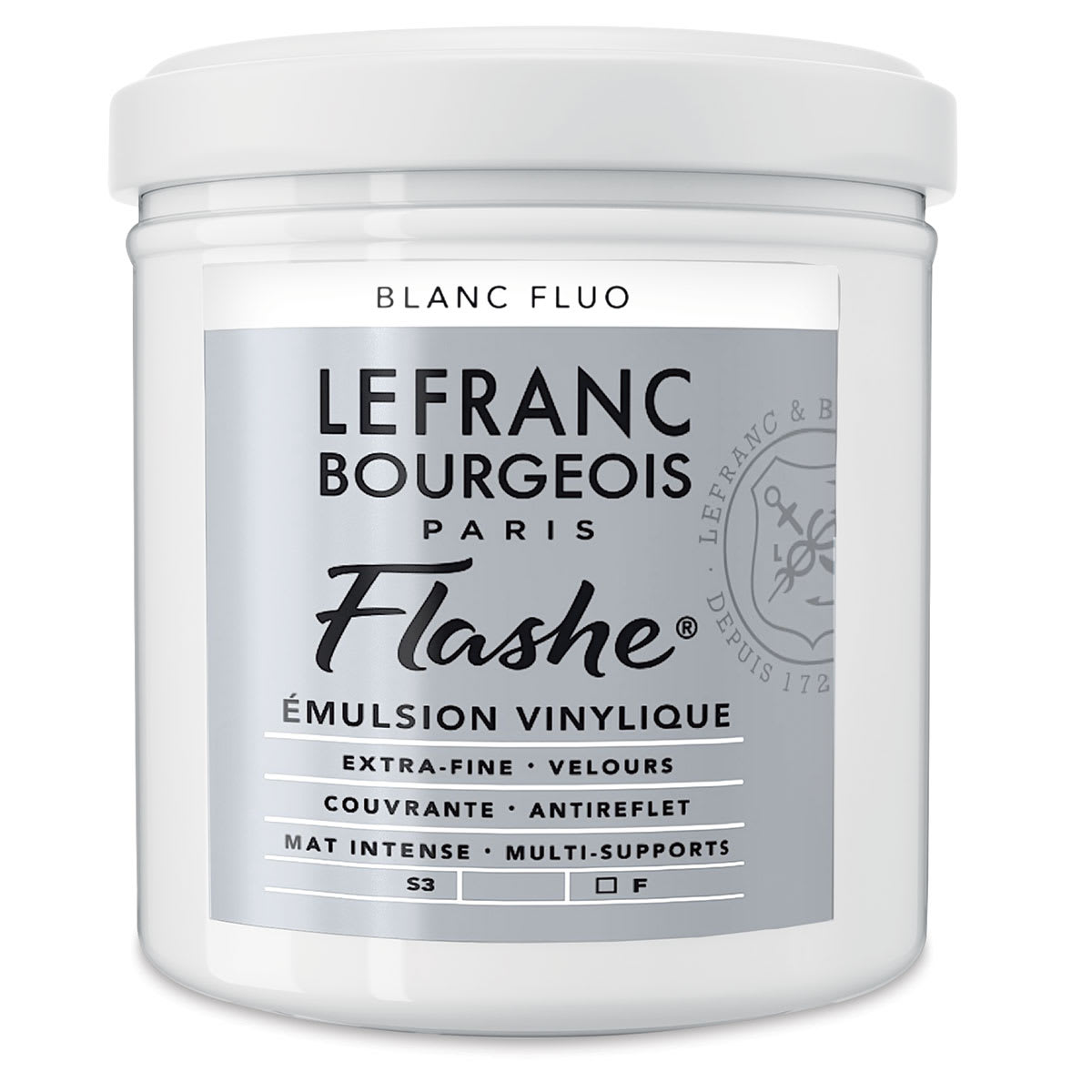 Lefranc & Bourgeois Flashe Vinyl Paint - Fluorescent White, 125 ml jar