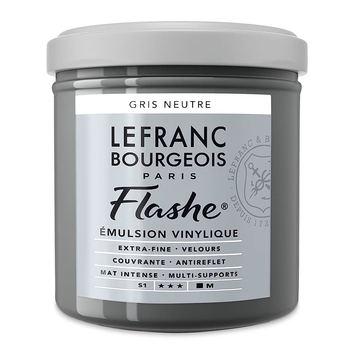 Lefranc & Bourgeois Flashe Vinyl Paint - Neutral Gray, 125 ml jar