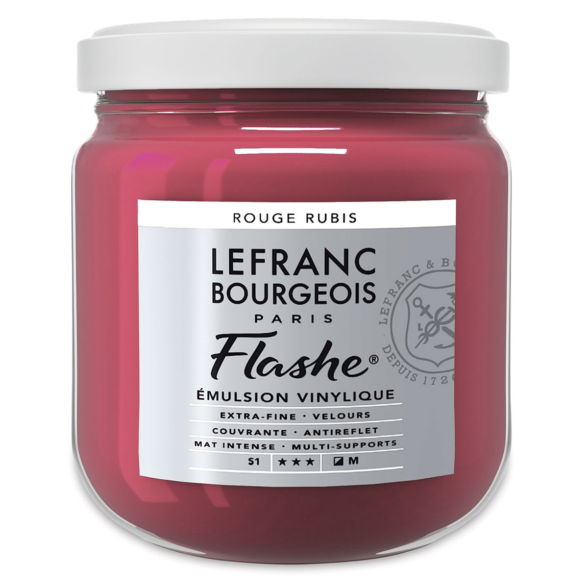 Lefranc & Bourgeois Flashe Vinyl Paint - Ruby Red, 400 ml jar