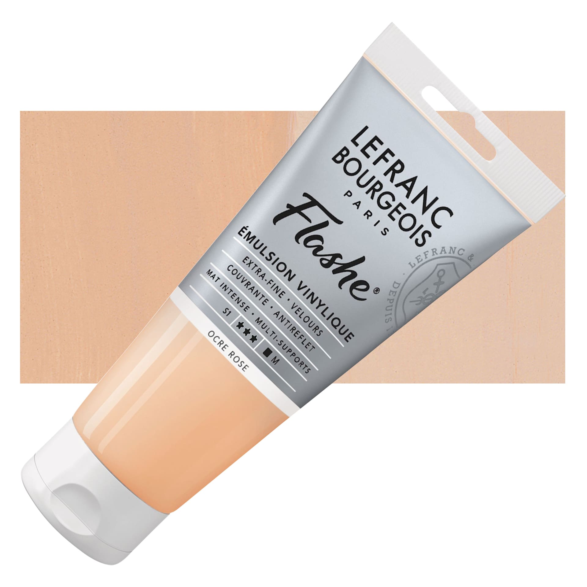 Lefranc & Bourgeois Flashe Vinyl Paint - Rose Ochre, 80 ml tube and swatch