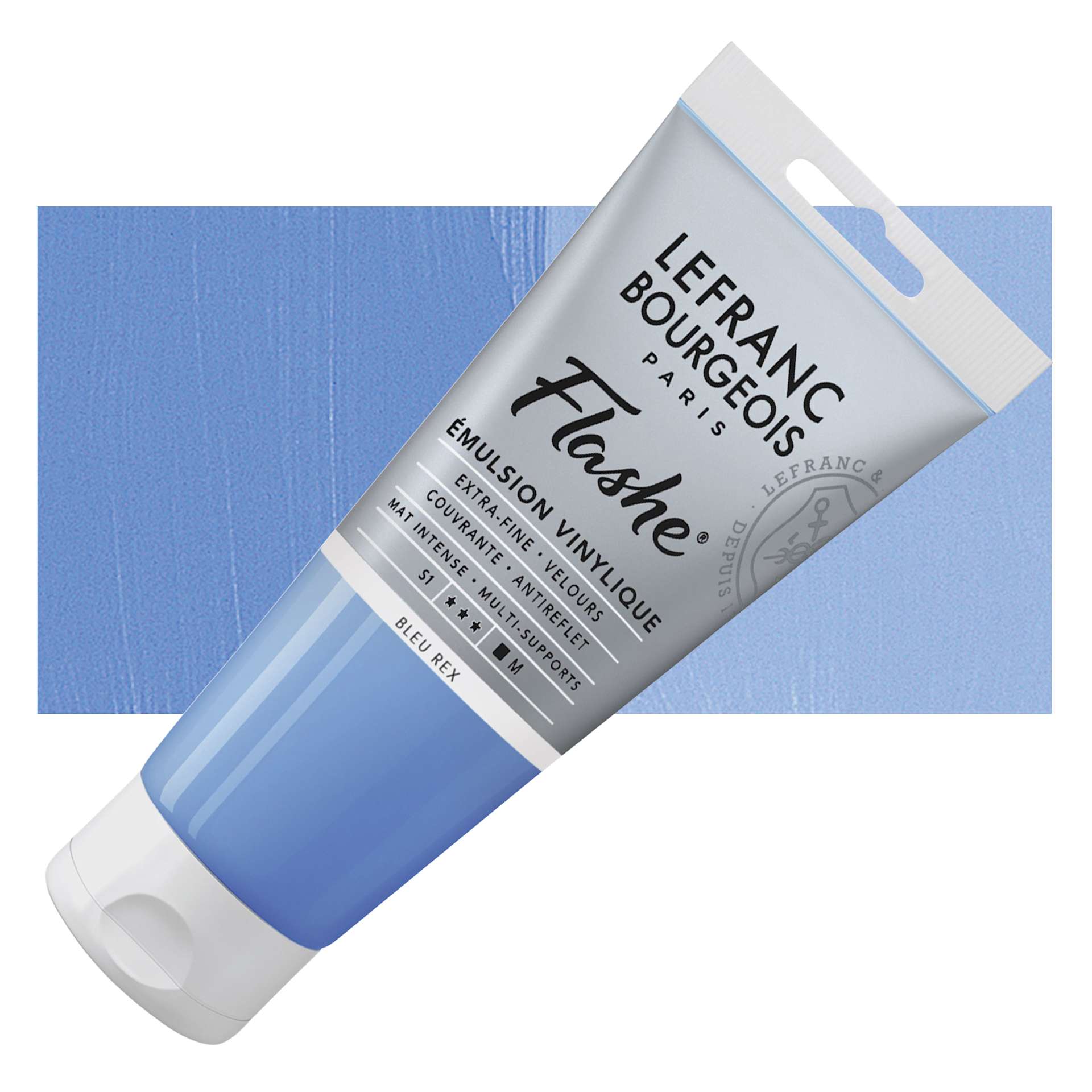 Lefranc & Bourgeois Flashe Vinyl Paint - Royal Blue, 80 ml tube and swatch