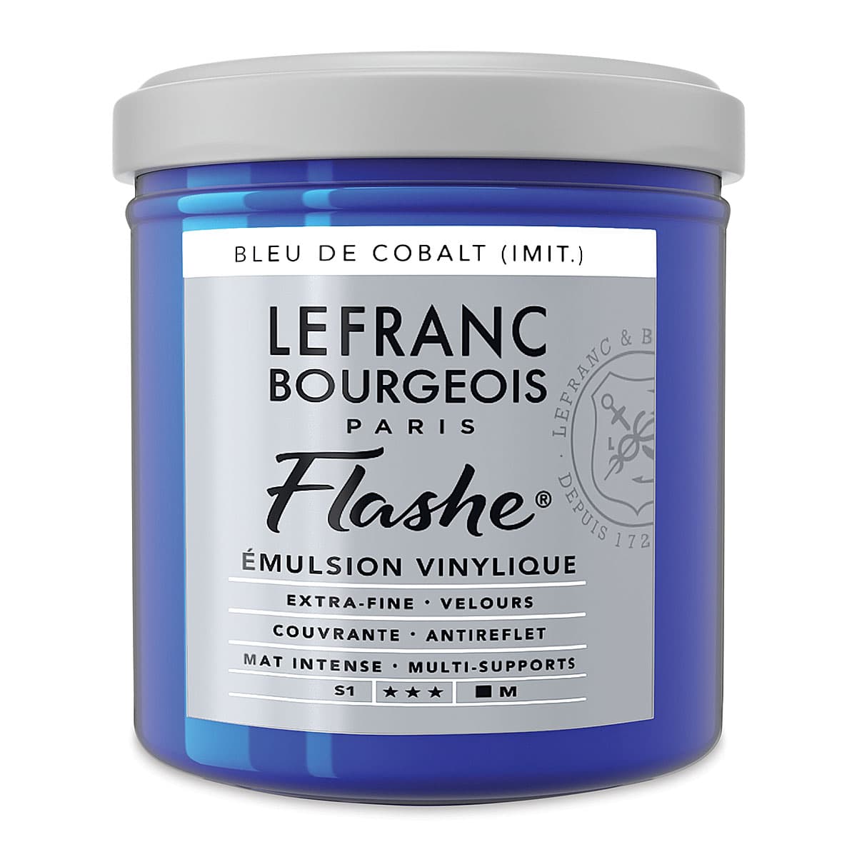 Lefranc & Bourgeois Flashe Vinyl Paint - Cobalt Blue Hue, 125 ml jar