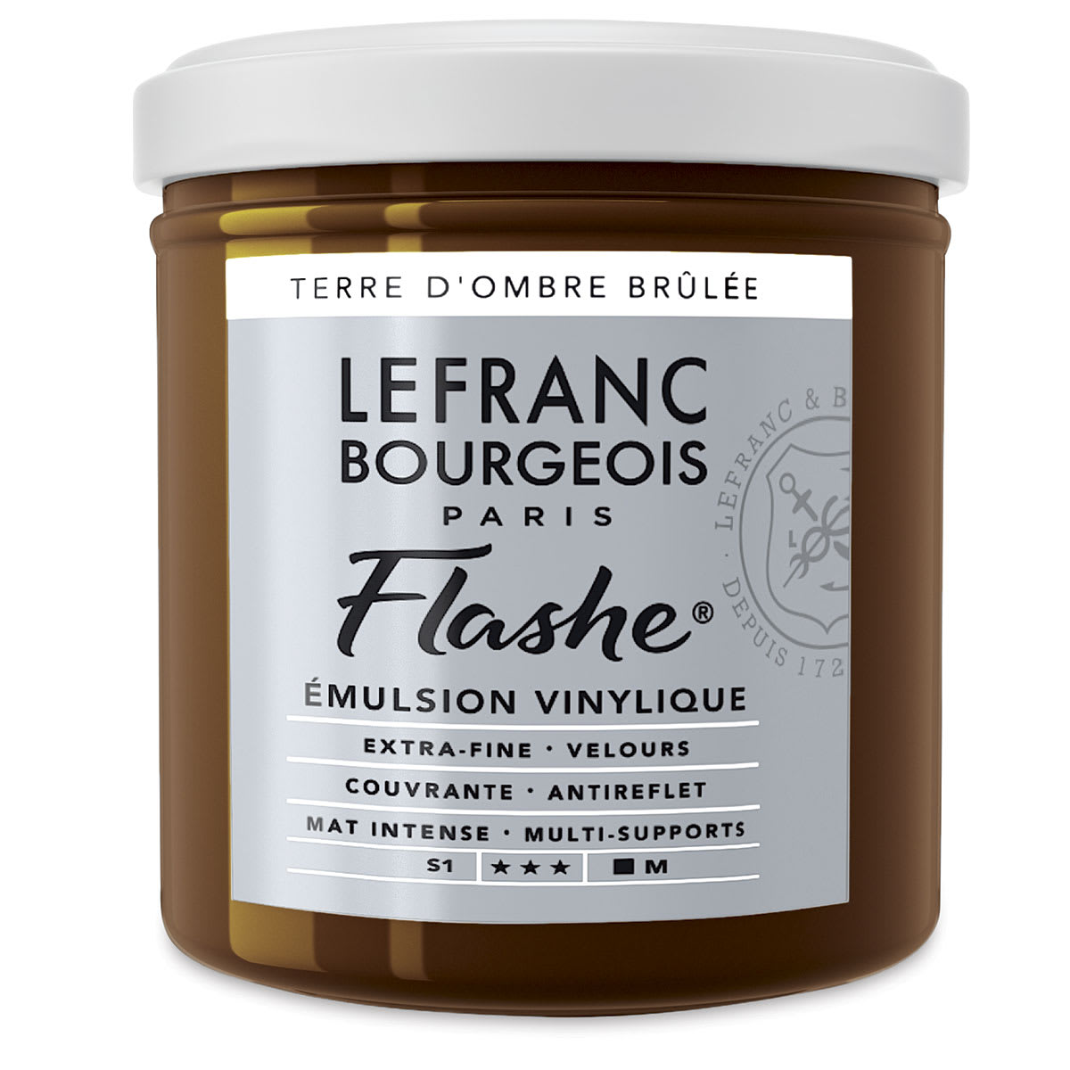 Lefranc & Bourgeois Flashe Vinyl Paint - Burnt Umber, 125 ml jar