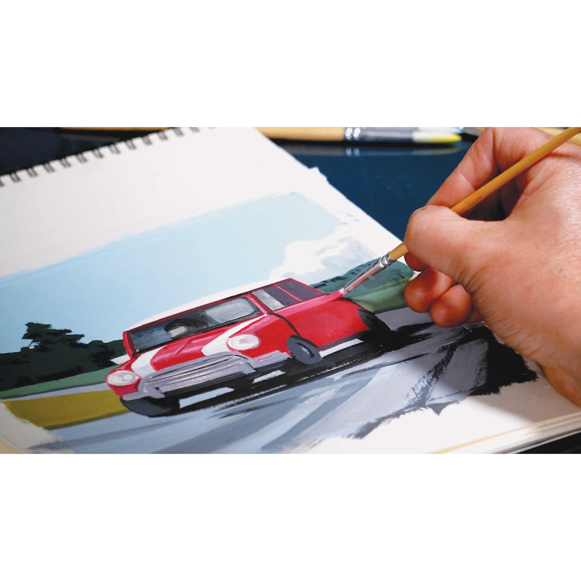 Lefranc Bourgeois Flashe Vinyl Paint, red car painting