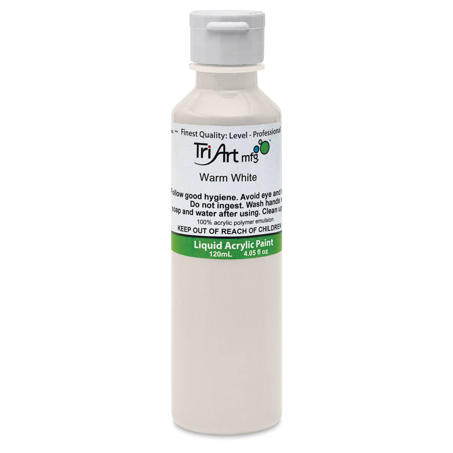 Tri-Art Liquid Artist Acrylics - Warm White, 120 ml bottle