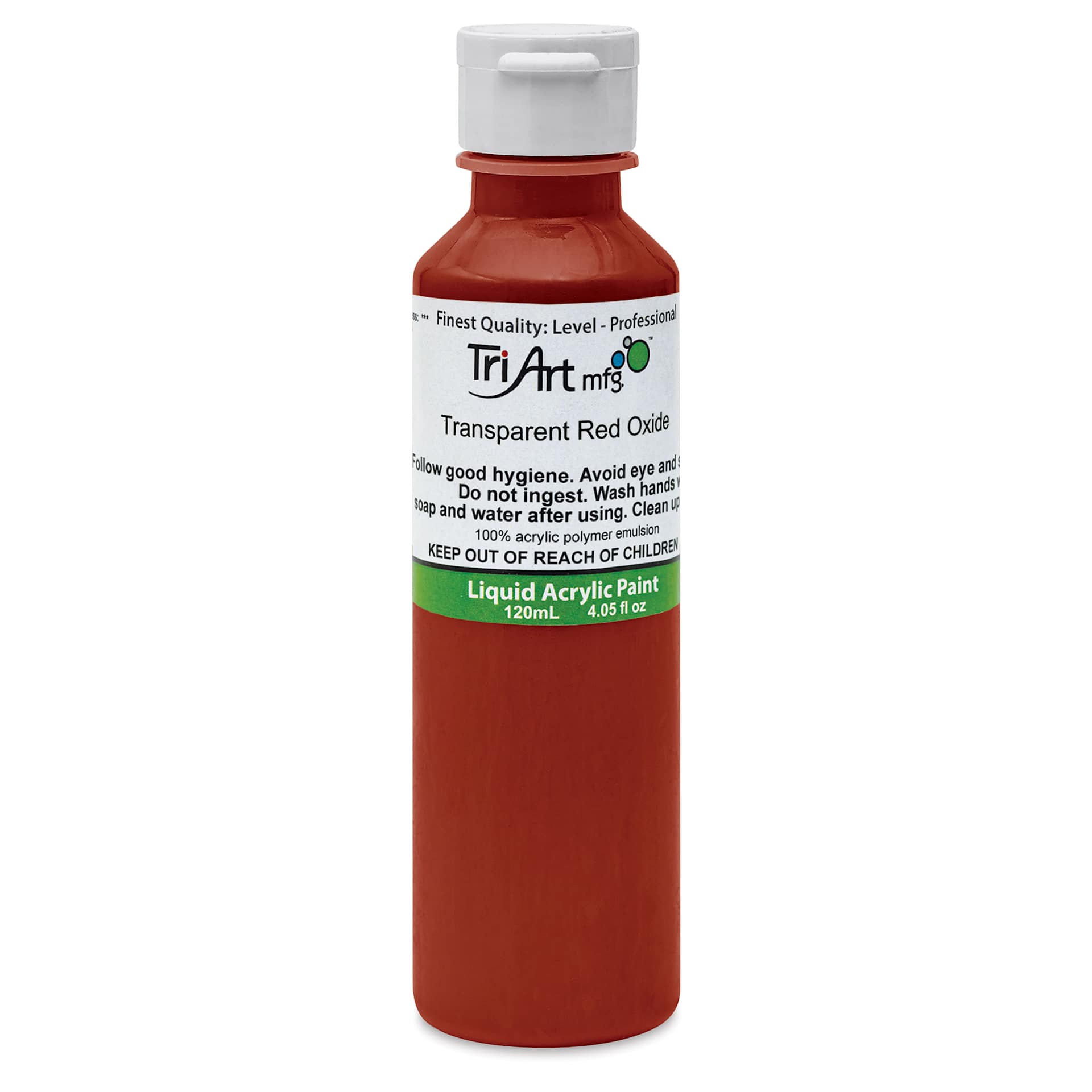 Tri-Art Liquid Artist Acrylics - Transparent Red Oxide, 120 ml bottle