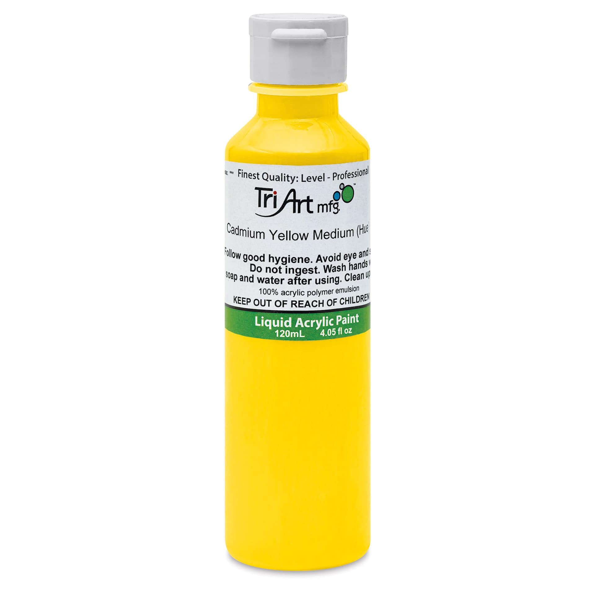 Tri-Art Liquid Artist Acrylics - Cadmium Yellow Medium Hue, 120 ml bottle