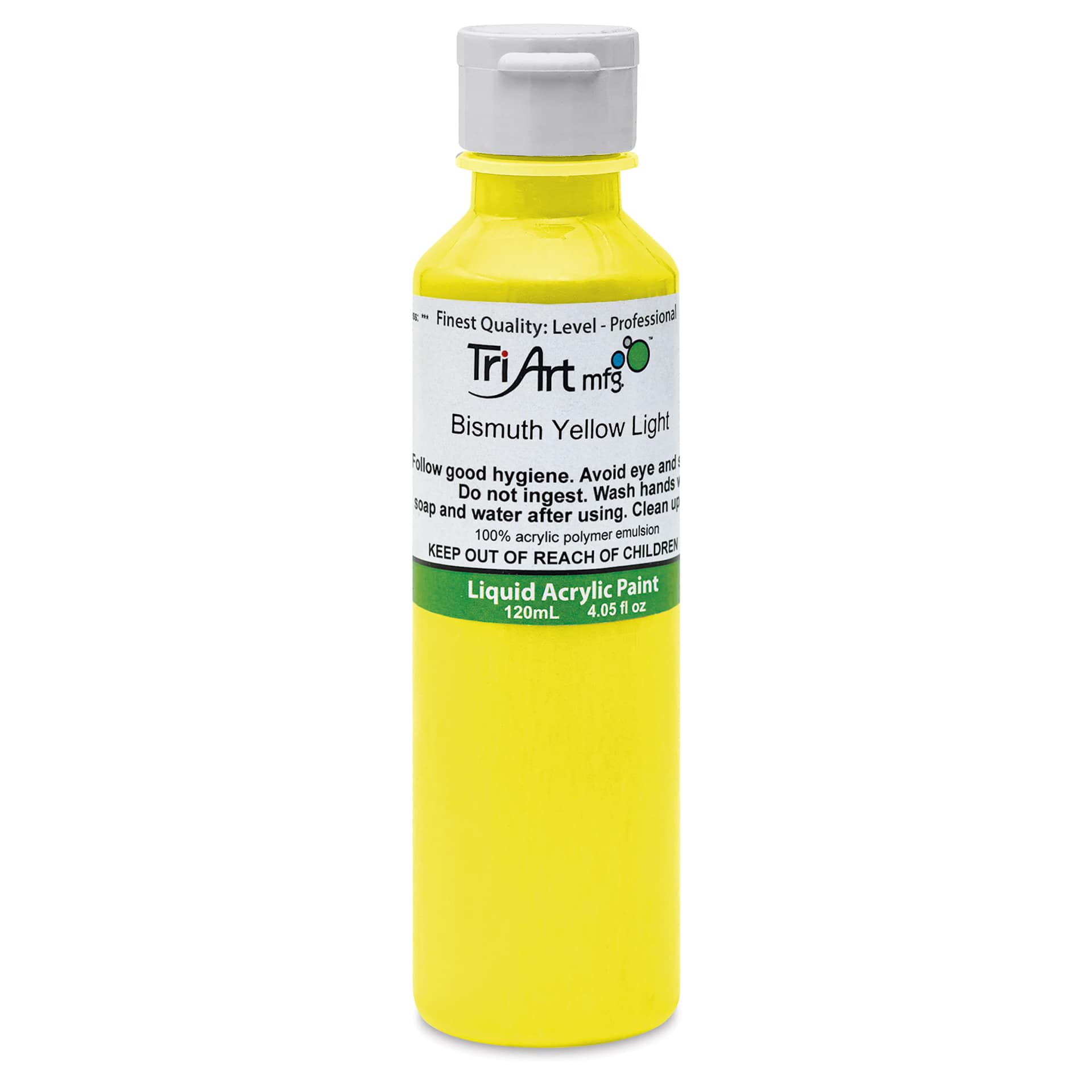 Tri-Art Liquid Artist Acrylics - Bismuth Yellow Light, 120 ml bottle