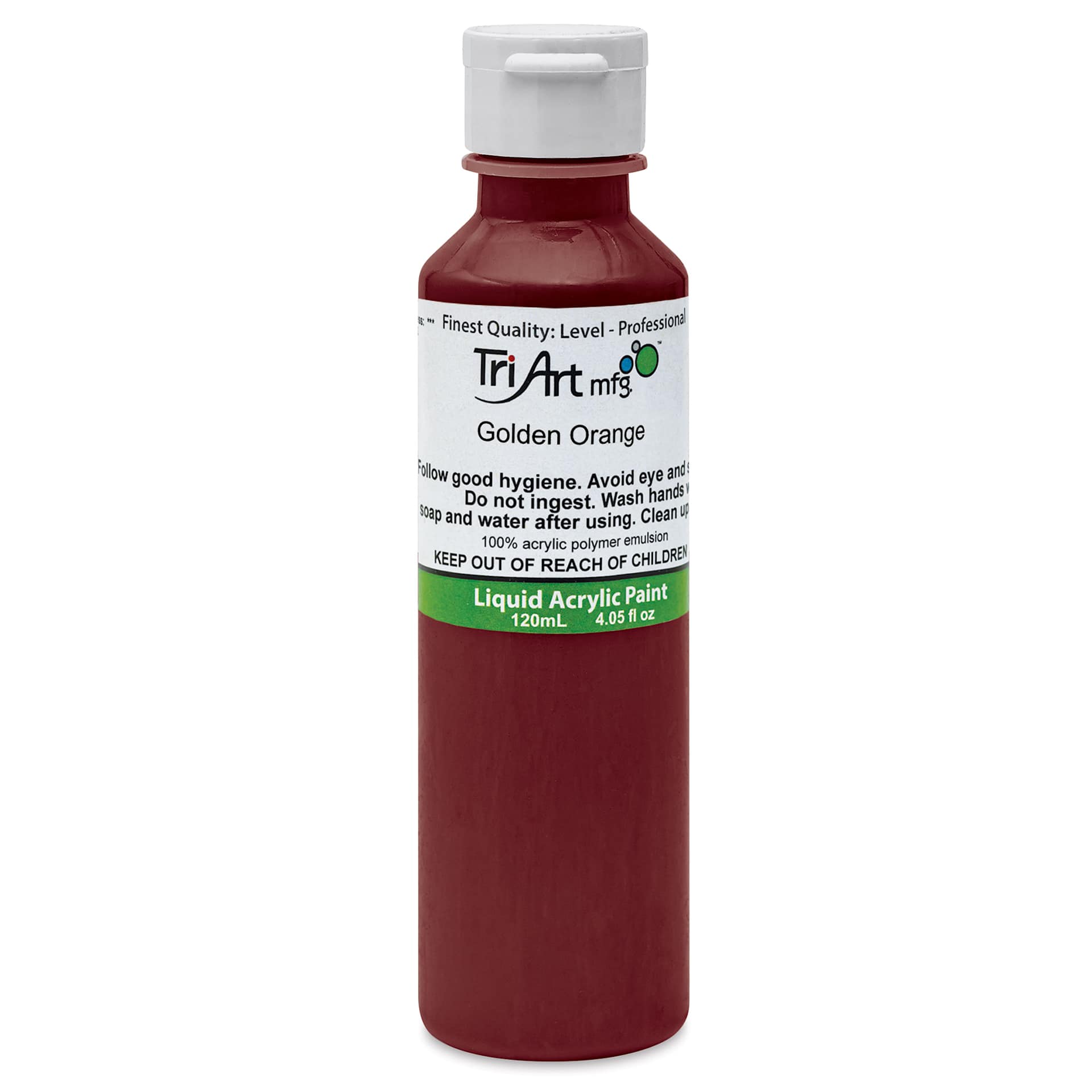 Tri-Art Liquid Artist Acrylics - Golden Orange, 120 ml bottle